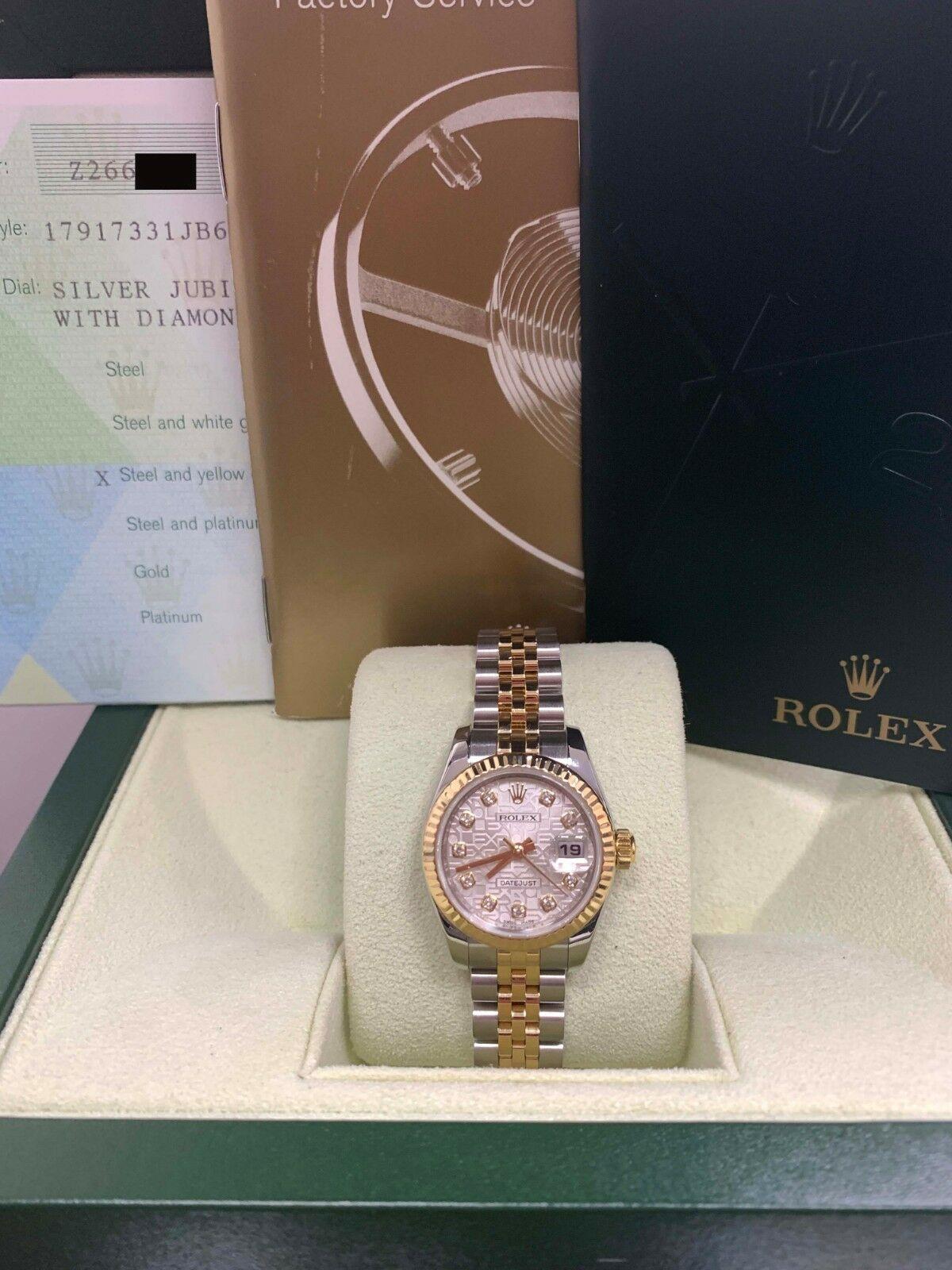 Rolex Ladies Datejust 179173 Jubilee Diamond Dial 18K Gold & Steel Box Paper 5