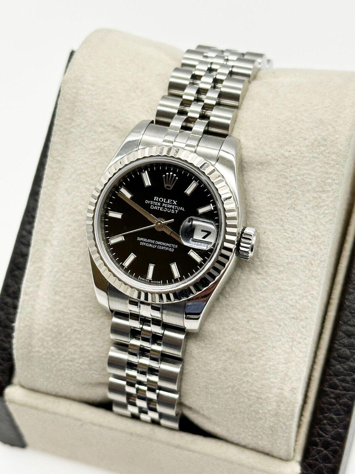 Rolex Damen Datejust 179174 Schwarzes Zifferblatt Edelstahl-Kastenpapier 2007 1