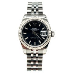 Rolex Datejust Donna 179174 Quadrante Nero Acciaio Inox Scatola 2007