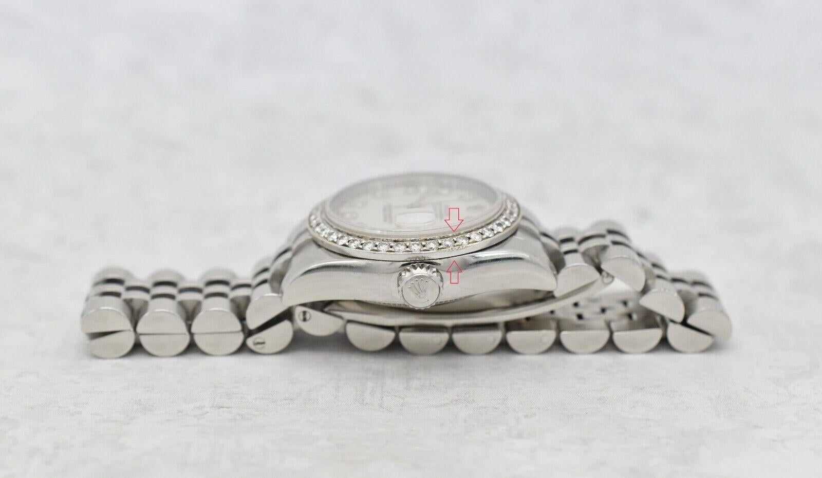 Rolex Ladies Datejust 179174 Acero inoxidable Jubilee Band Diamantes y Nácar en venta 3