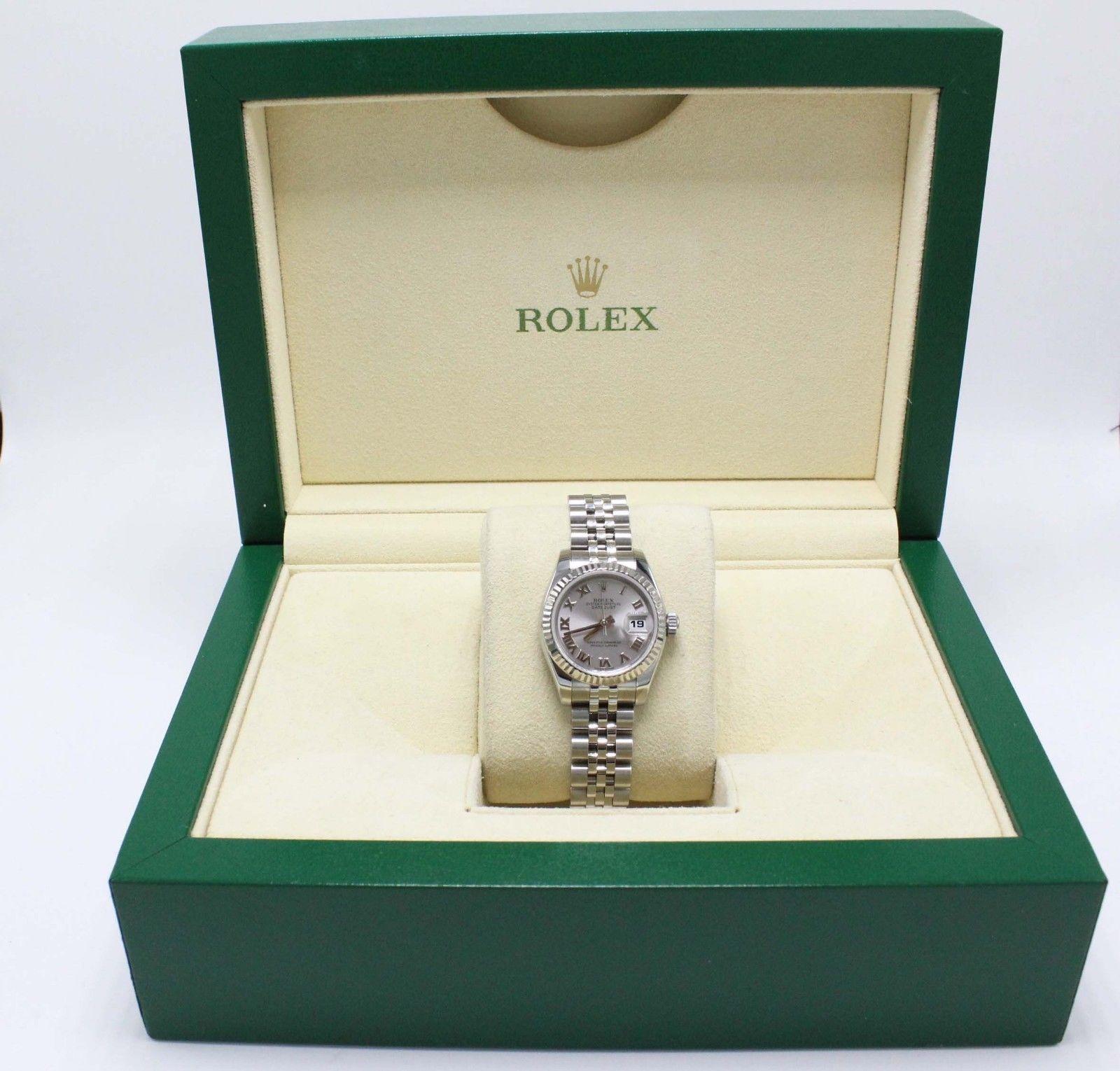 Rolex Ladies Datejust 179174 Stainless Steel & 18K Gold Bezel Box & Papers In Excellent Condition In San Diego, CA