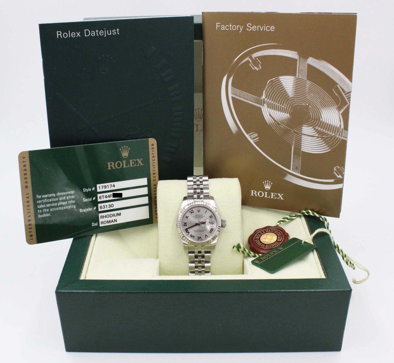 Rolex Ladies Datejust 179174 Stainless Steel & 18K Gold Bezel Box & Papers 4