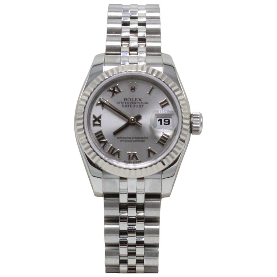 Rolex Ladies Datejust 179174 Stainless Steel & 18K Gold Bezel Box & Papers