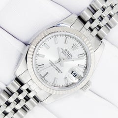 Rolex Ladies Datejust 179174 Steel and 18 Karat Gold Silver Index Dial Watch