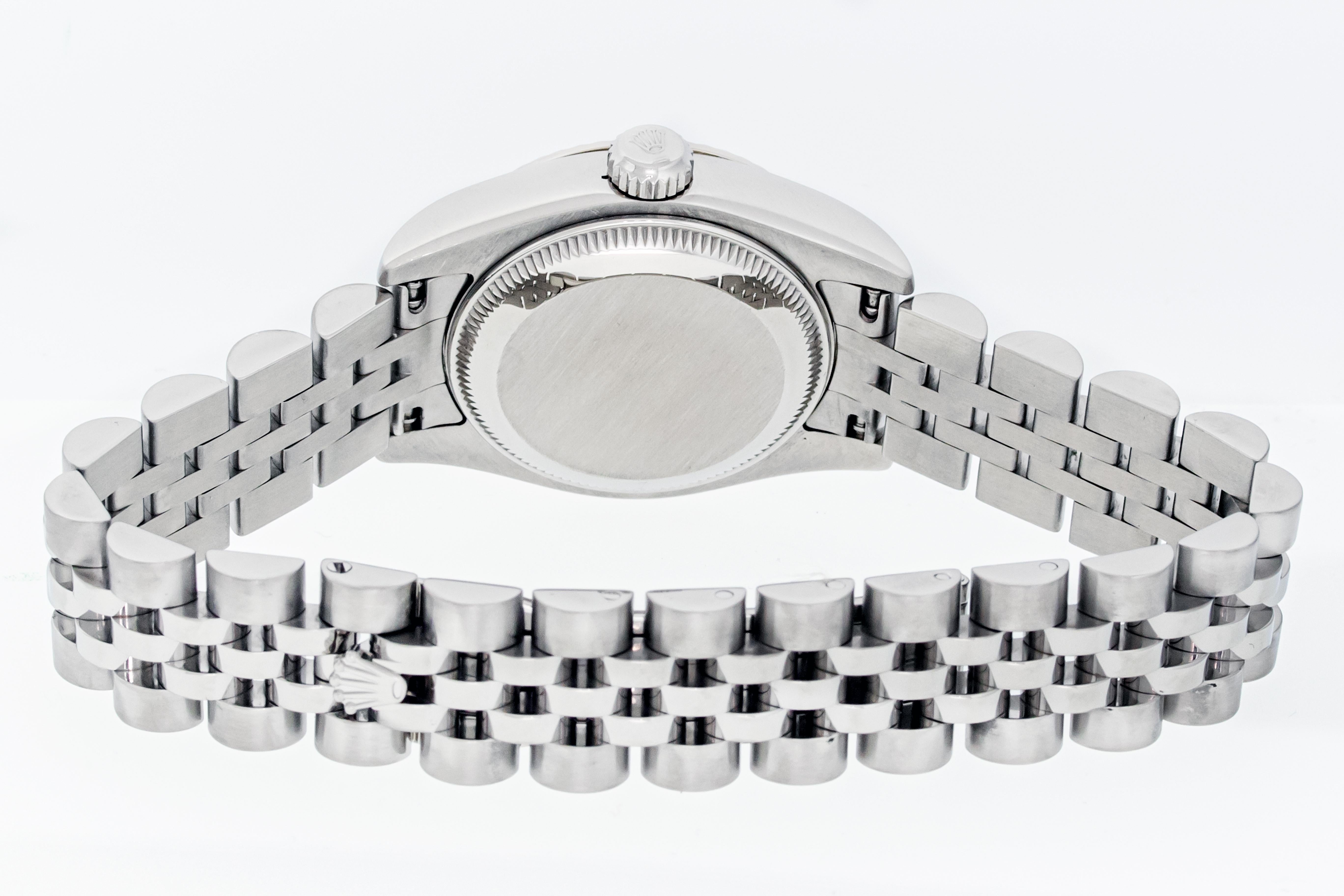 Women's Rolex Ladies Datejust 179174 Steel and 18 Karat Gold Silver Index Dial Watch For Sale