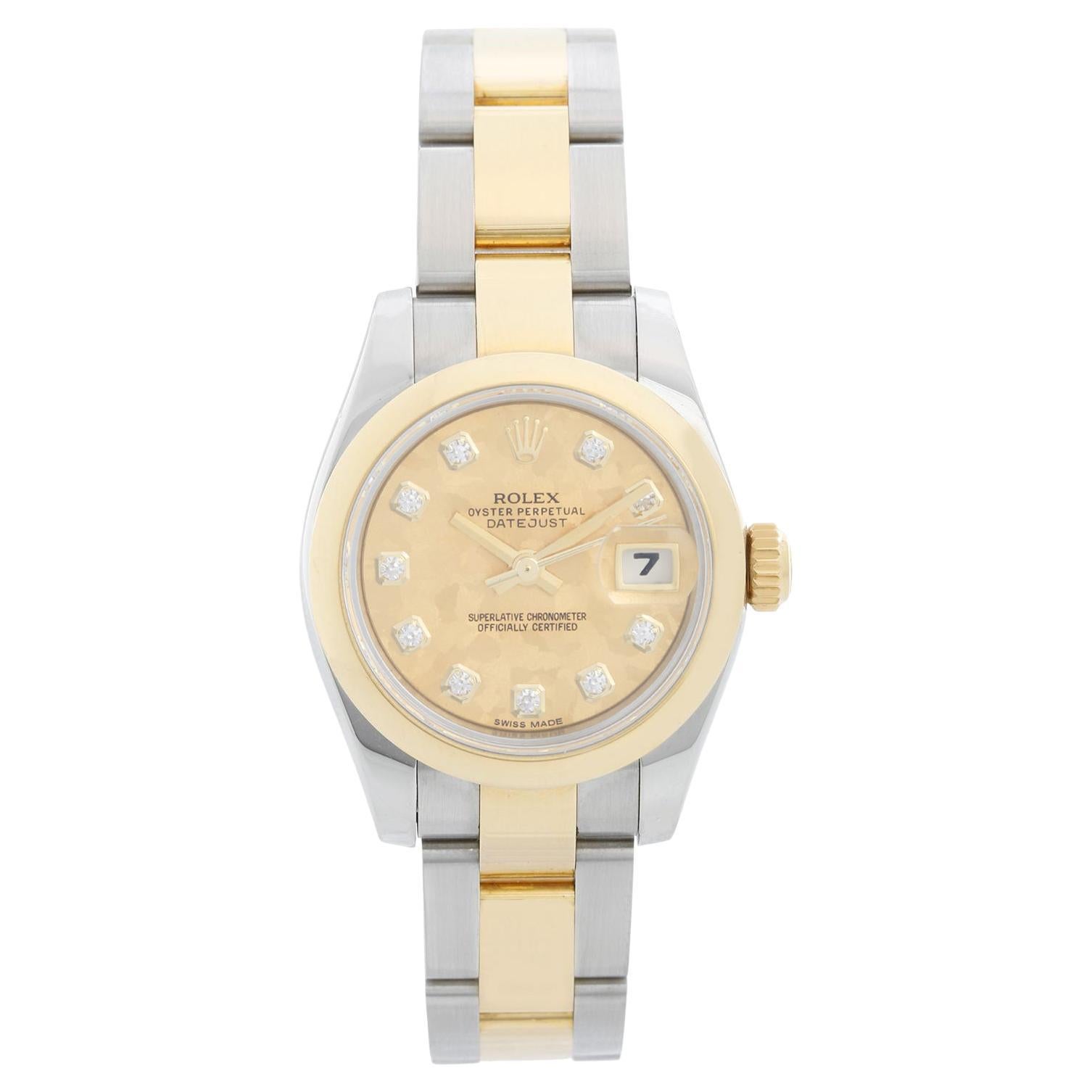 Rolex Ladies Datejust 2-Tone Stainless Steel & 18k Gold Watch 179163 For Sale