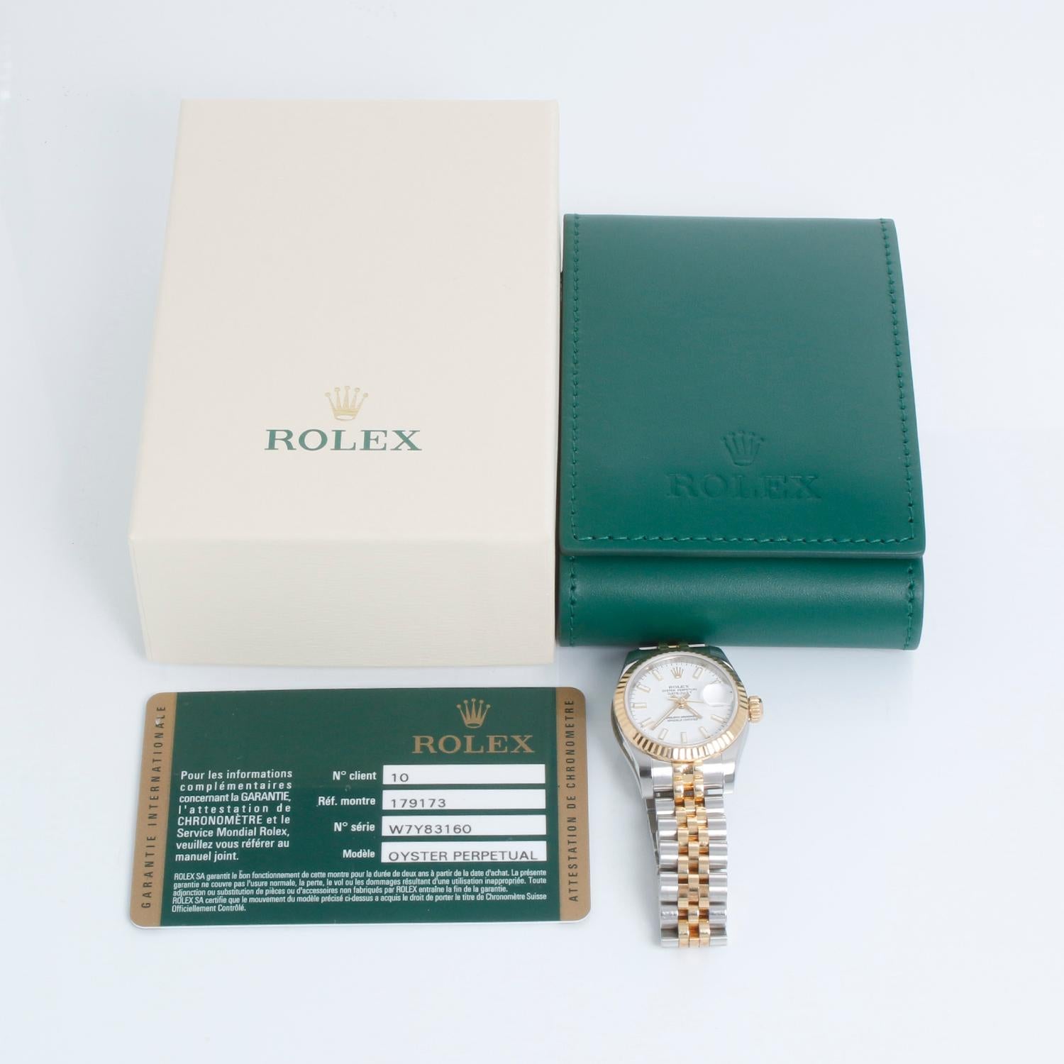 Rolex Ladies Datejust 2-Tone Watch White Dial 179173 2