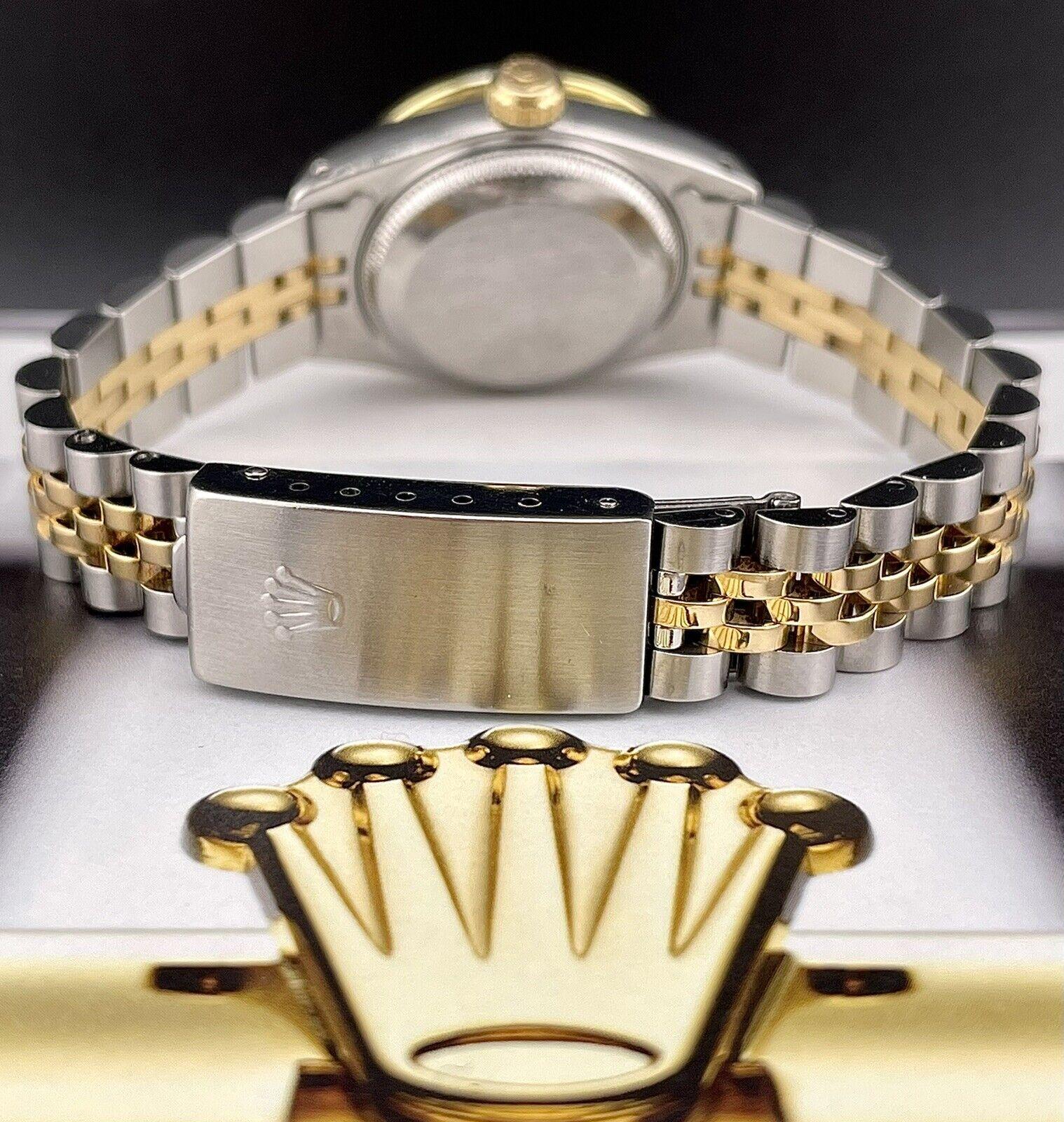 Rolex Montre Datejust 26 mm en or 18 carats et acier avec cadran blanc 1,5 carat Pour femmes en vente