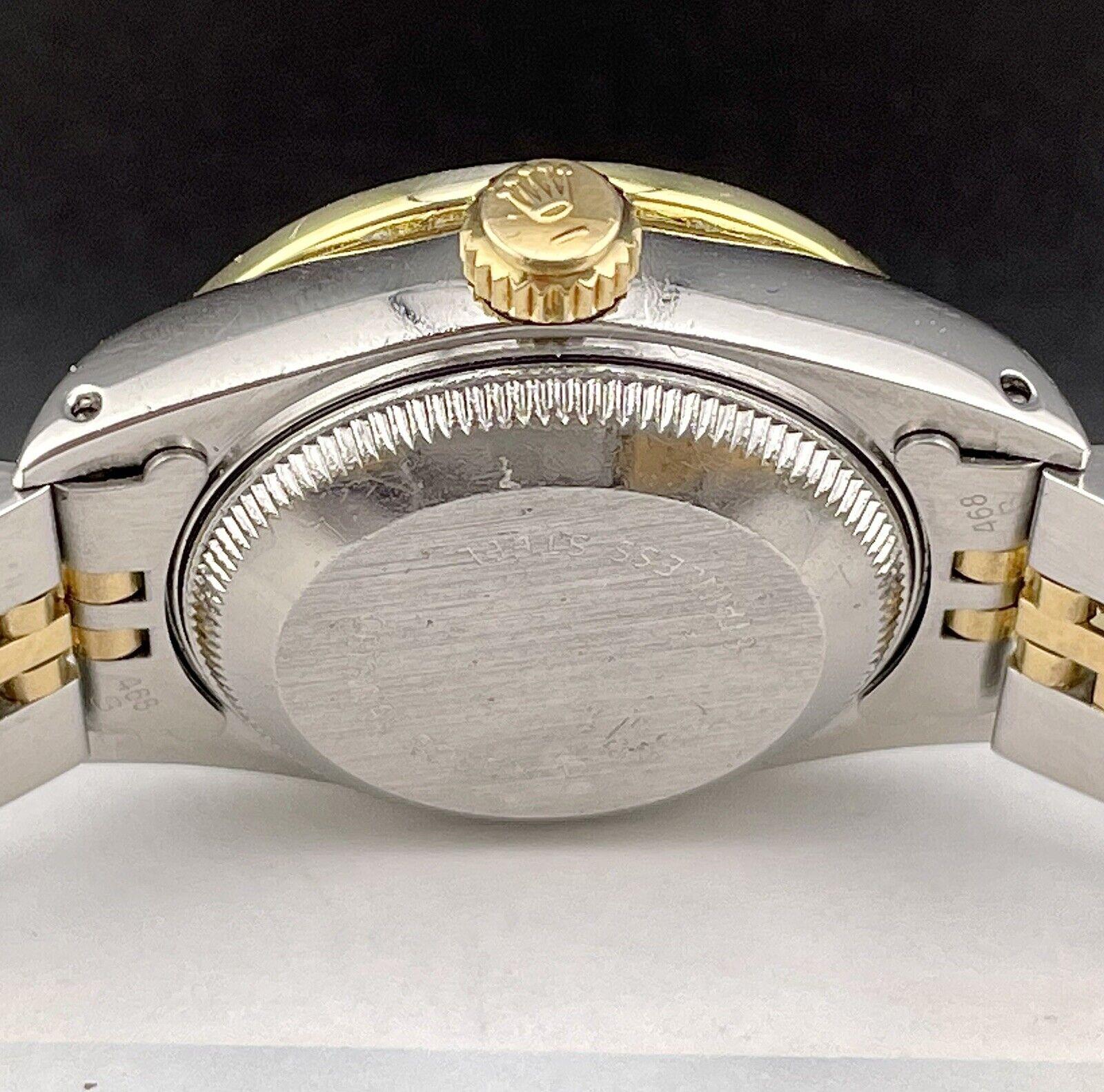 Rolex Montre Datejust 26 mm en or 18 carats et acier avec cadran blanc 1,5 carat en vente 1