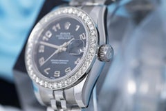 Rolex Ladies Datejust Blue Arabic Numerals Dial 179174 Watch