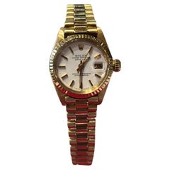 Vintage Rolex Ladies Datejust in 18k Yellow Gold and Presidential Bracelet REF 6917