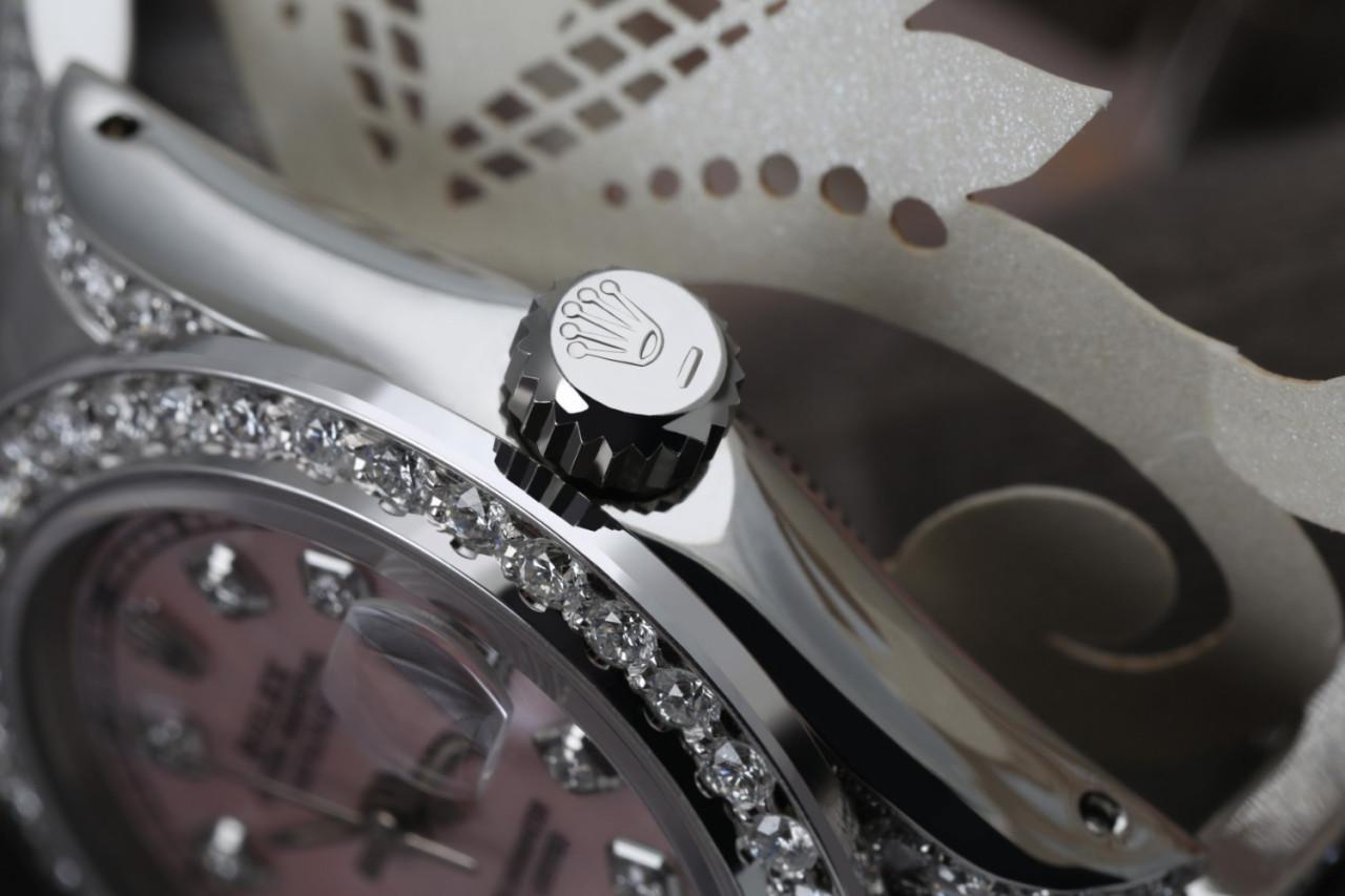 Rolex Montre Datejust Montre Oyster Perpetual avec perles roses et diamants, pour femmes Pour femmes en vente