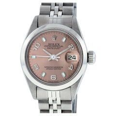 Rolex Ladies Datejust Salmon Arabic Dial Stainless Steel Watch