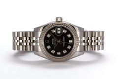 Rolex Ladies Datejust Stainless Steel 179174 Diamond Dial Box and Papers