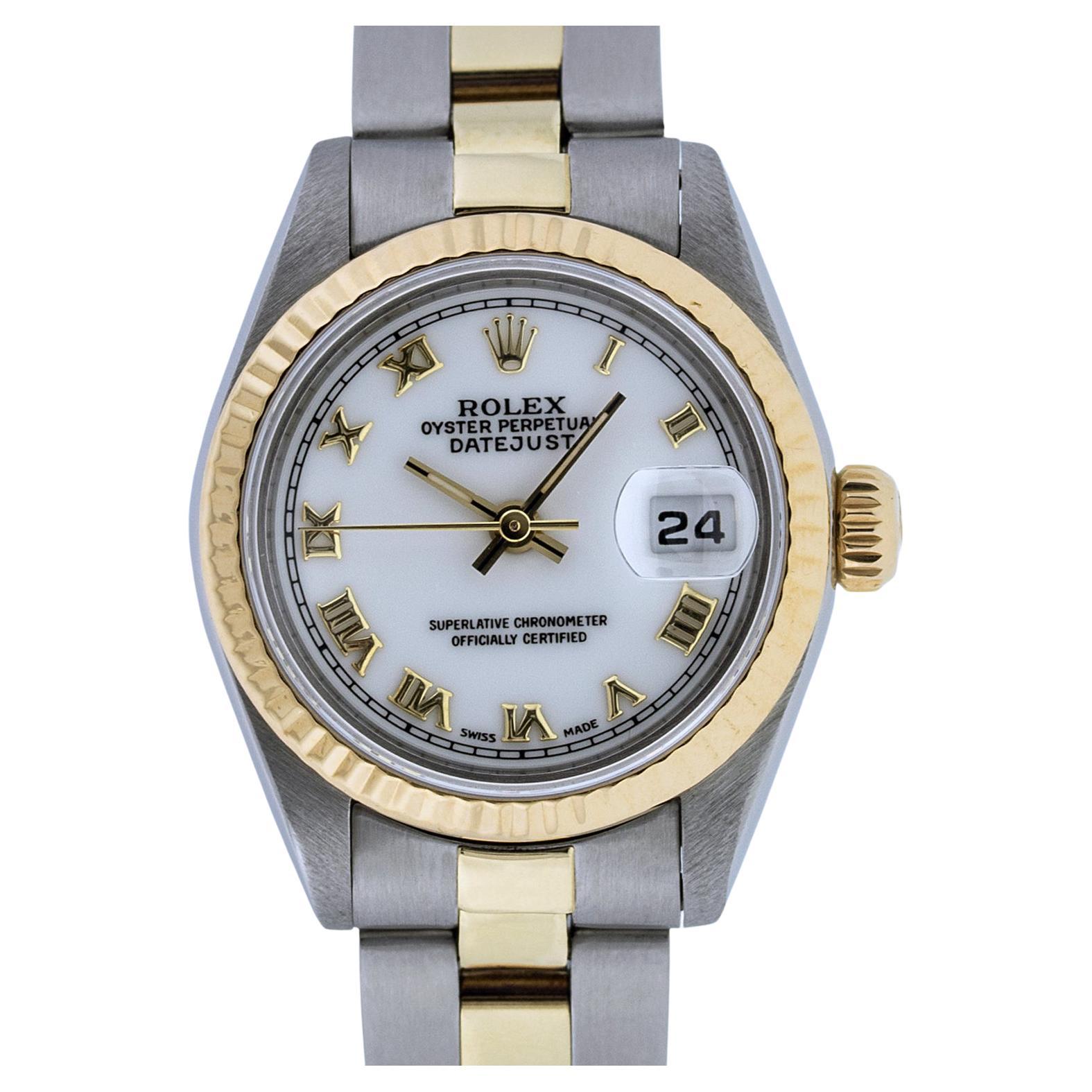 Rolex Oyster Perpetual Datejust 69000A White Gold Stainless Steel