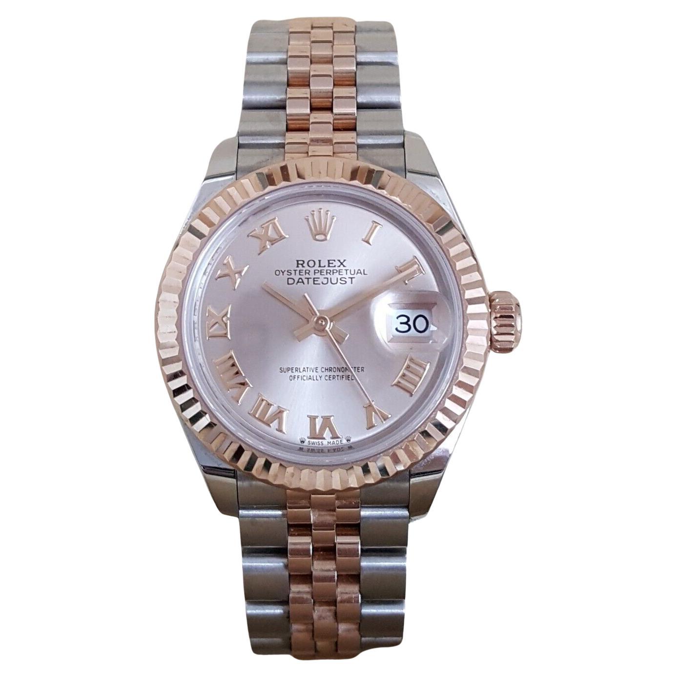  Rolex Ladies Datejust 279171 Pink Roman Dial 28 mm 2-Tone Stainless Steel & 18k For Sale