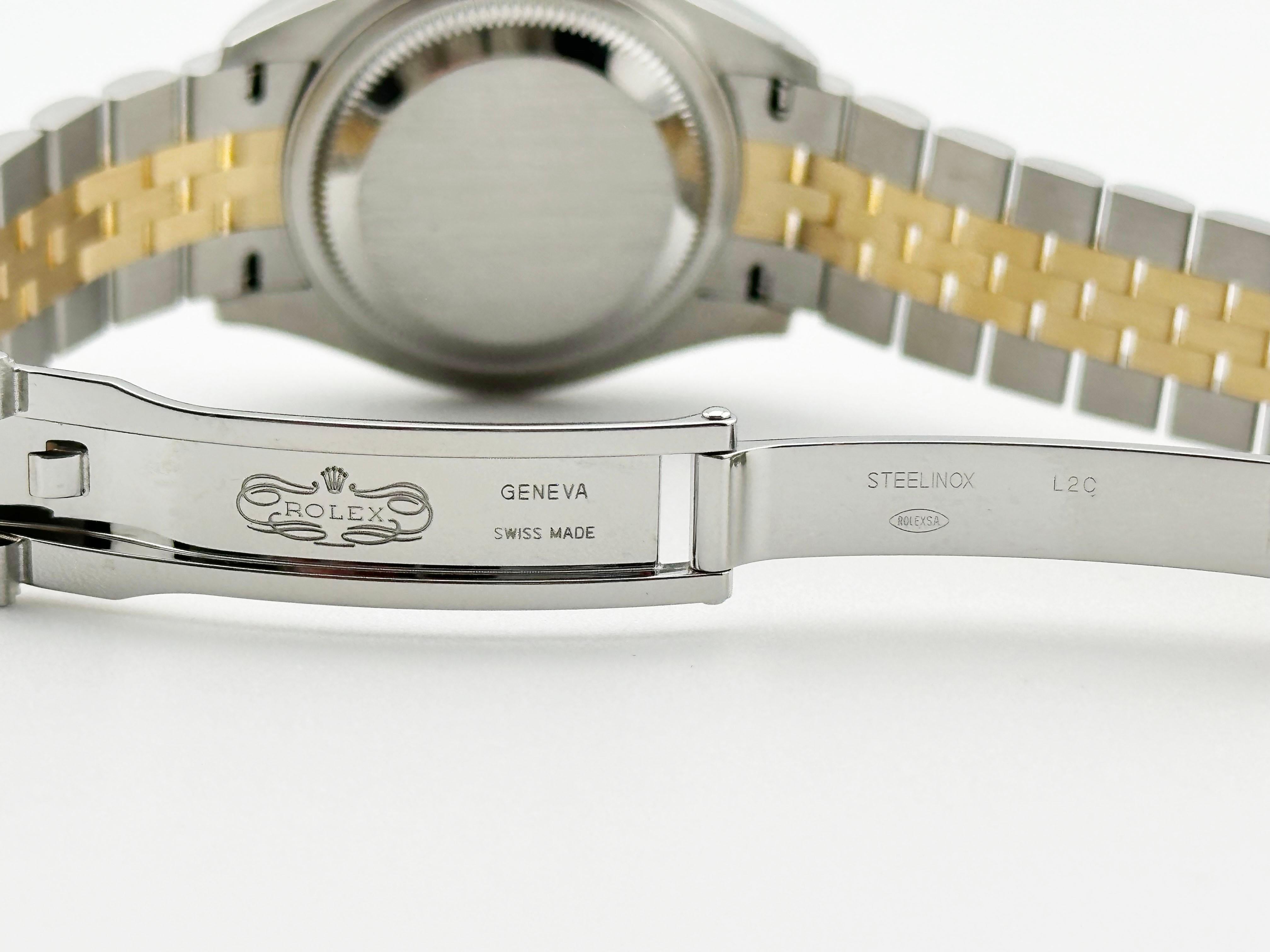 Rolex Ladies Datejust 279173 Diamond Dial 18K Yellow Gold Steel Box Paper 28mm For Sale 3