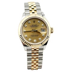 Rolex Ladies Datejust 279173 Diamond Dial 18K Yellow Gold Steel Box Paper 28mm