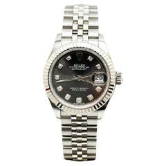 Rolex Damen Datejust 279174 28mm dunkelgrau Diamant Zifferblatt Stahl 18K Weißgold