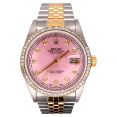 Rolex Ladies Datejust 36mm 18k Yellow Gold & Steel 2.50ct Diamonds Pink Dial