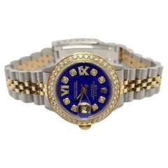 Vintage Rolex Ladies Datejust 6517 Lapis Lazuli Diamond Jubilee Roman