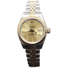 Vintage Rolex Ladies Datejust 69163 18-Karat Gold and Stainless Steel Jubilee Band