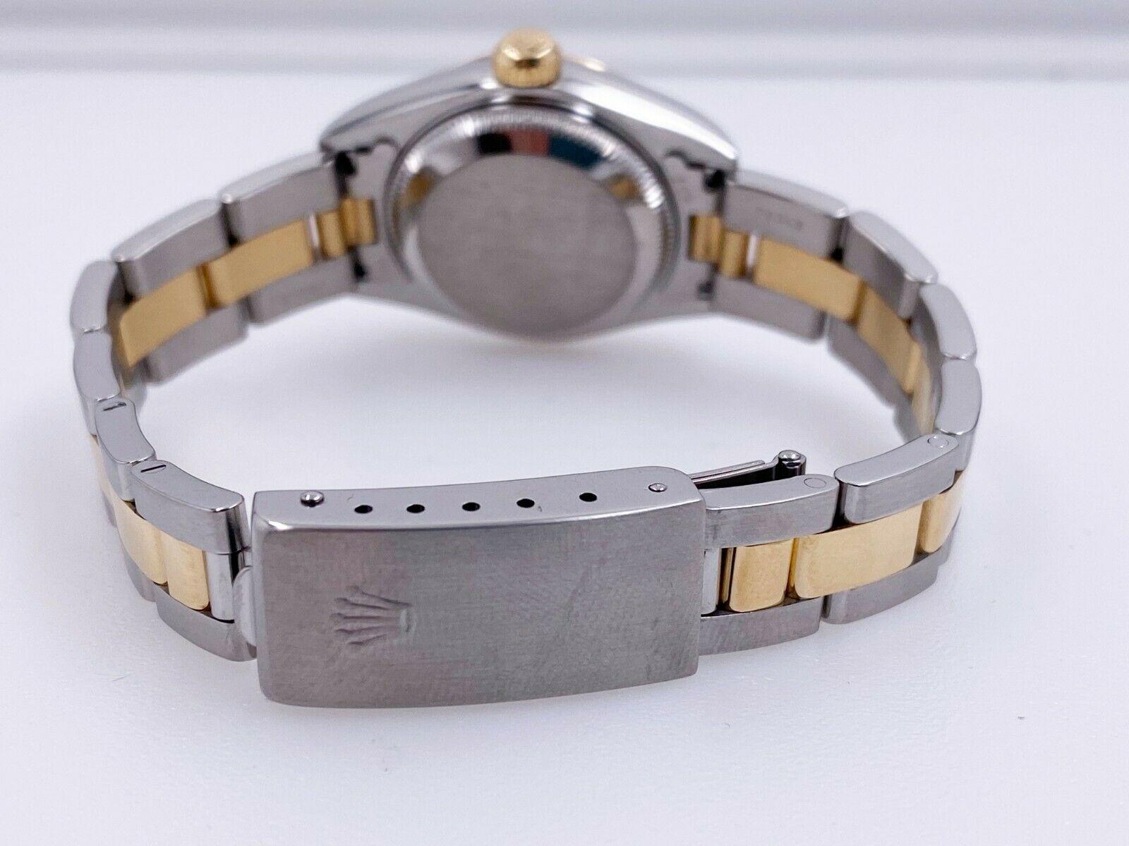 Rolex Damen Datejust 69163 Weißes römisches Zifferblatt 18K Gelbgold Edelstahl 2