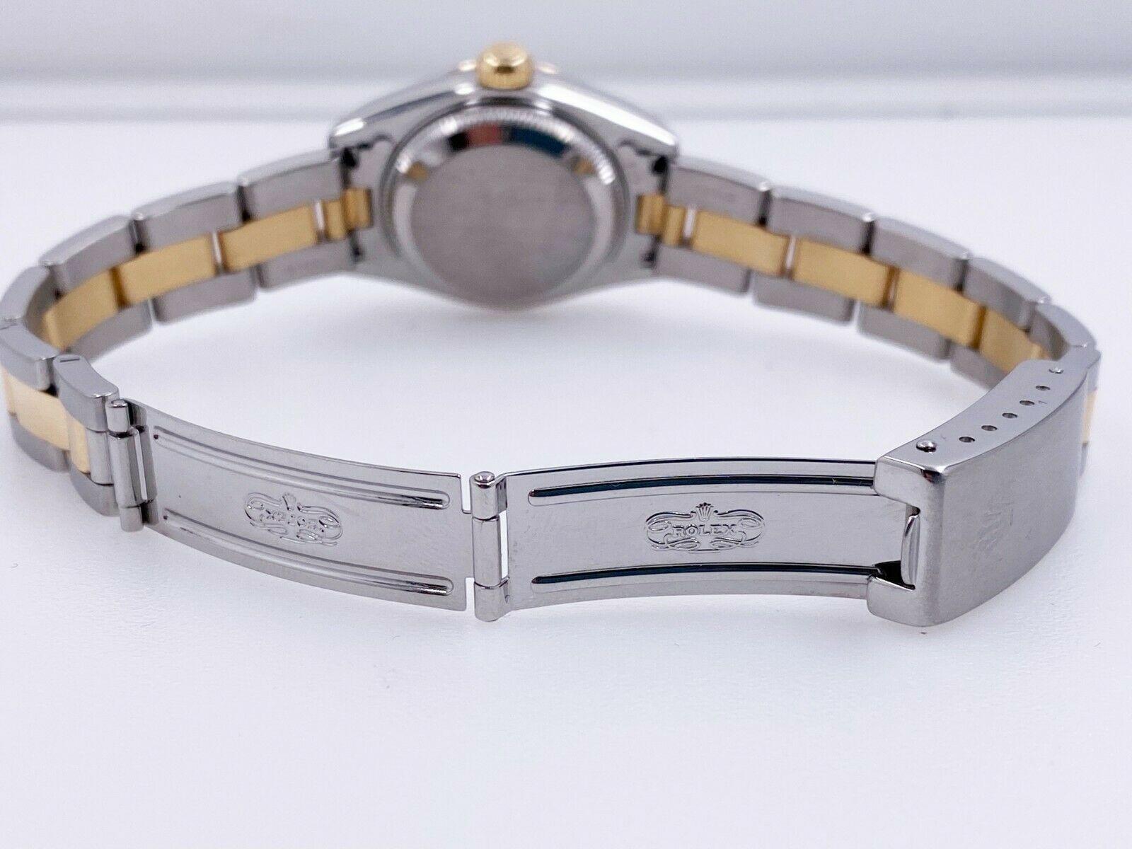 Rolex Damen Datejust 69163 Weißes römisches Zifferblatt 18K Gelbgold Edelstahl 3