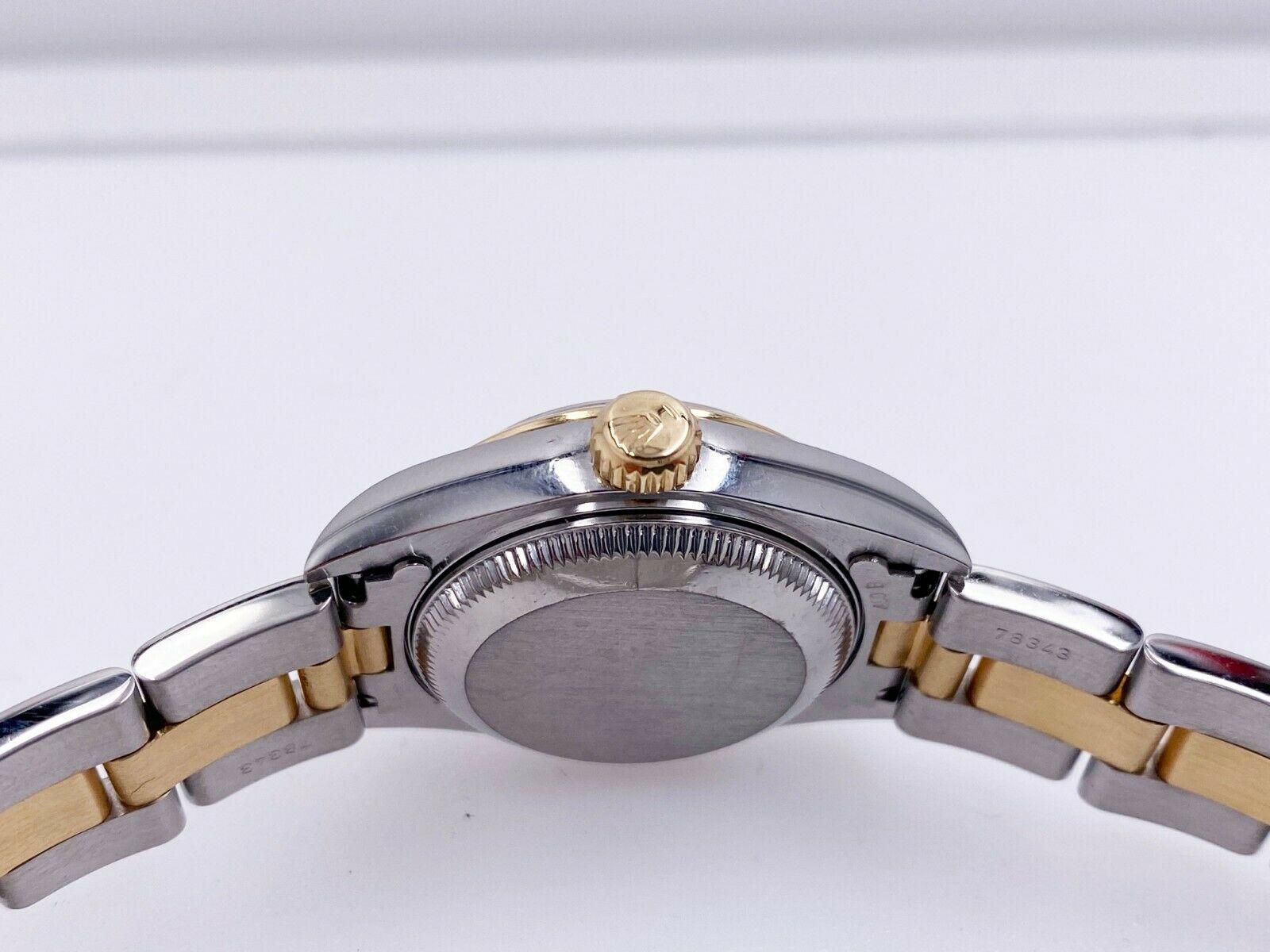 Rolex Damen Datejust 69163 Weißes römisches Zifferblatt 18K Gelbgold Edelstahl 4