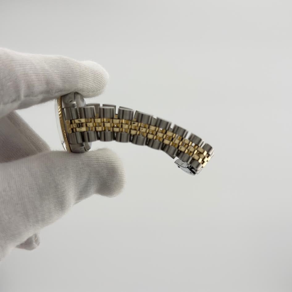 Rolex Ladies Datejust 6917 26mm Cream Dial 14k Yellow Gold Steel Jubilee in vendita 7