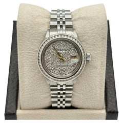 Rolex Ladies Datejust 6917 Pave Diamond Dial Diamond Bezel Stainless Steel