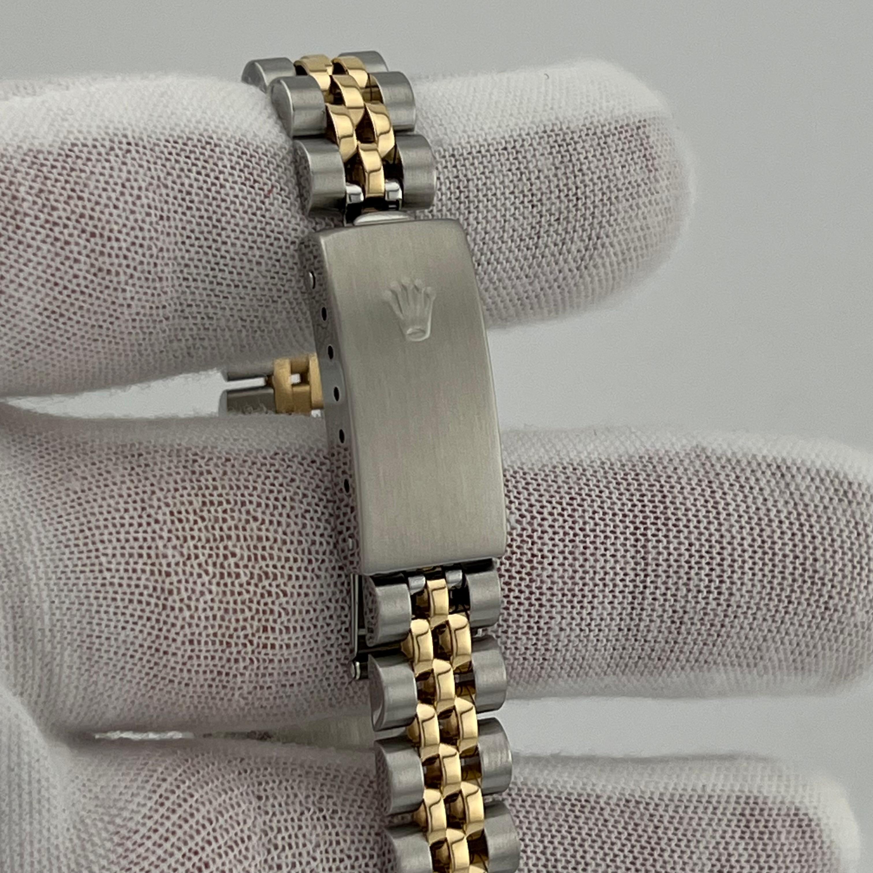 Rolex Damen Datejust 69173 Schwarzes Diamant-Zifferblatt 18K Gelbgold Stahl 26mm 1