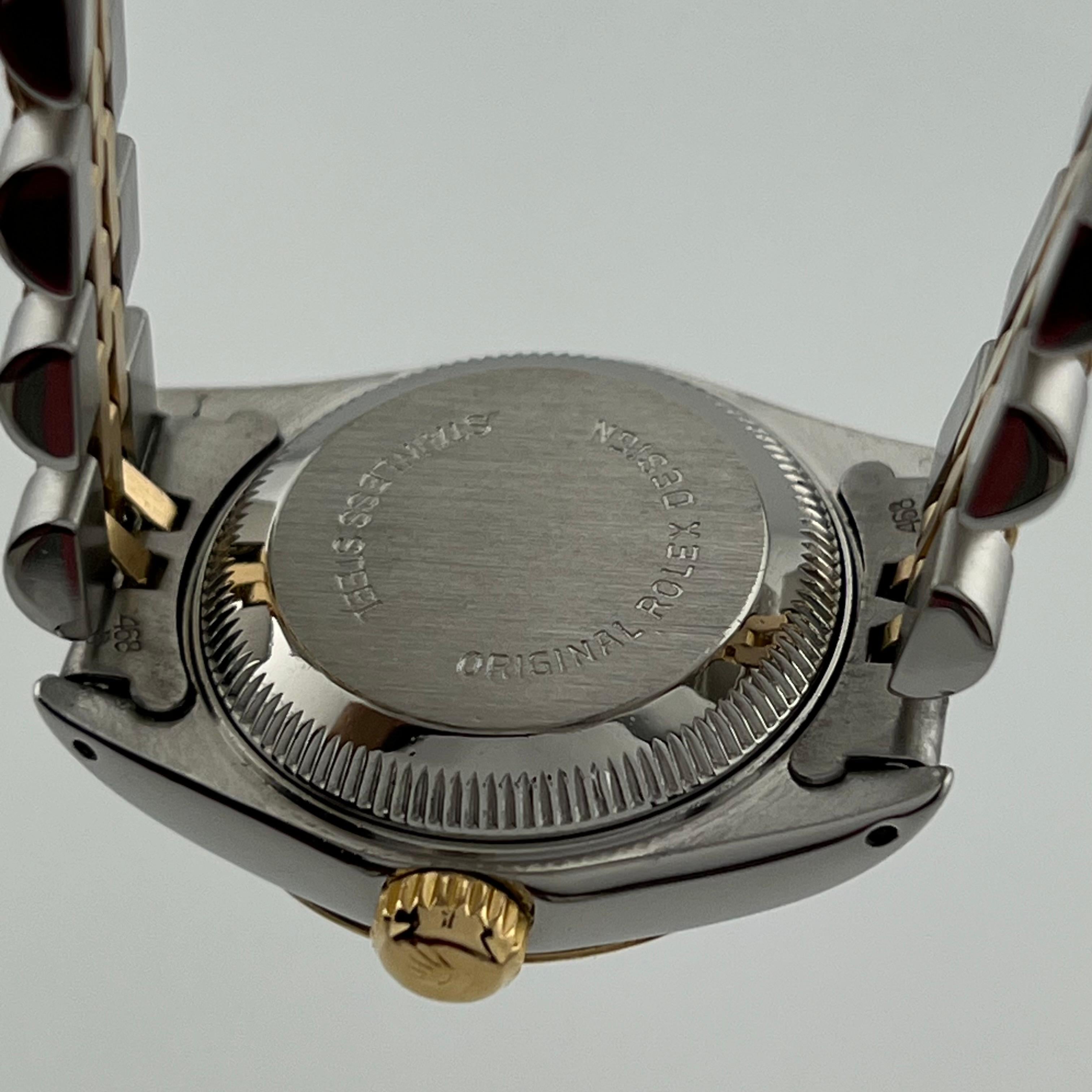 Rolex Ladies Datejust 69173 Esfera Tapiz Negro Oro Amarillo 18K Caja Acero Papel 1