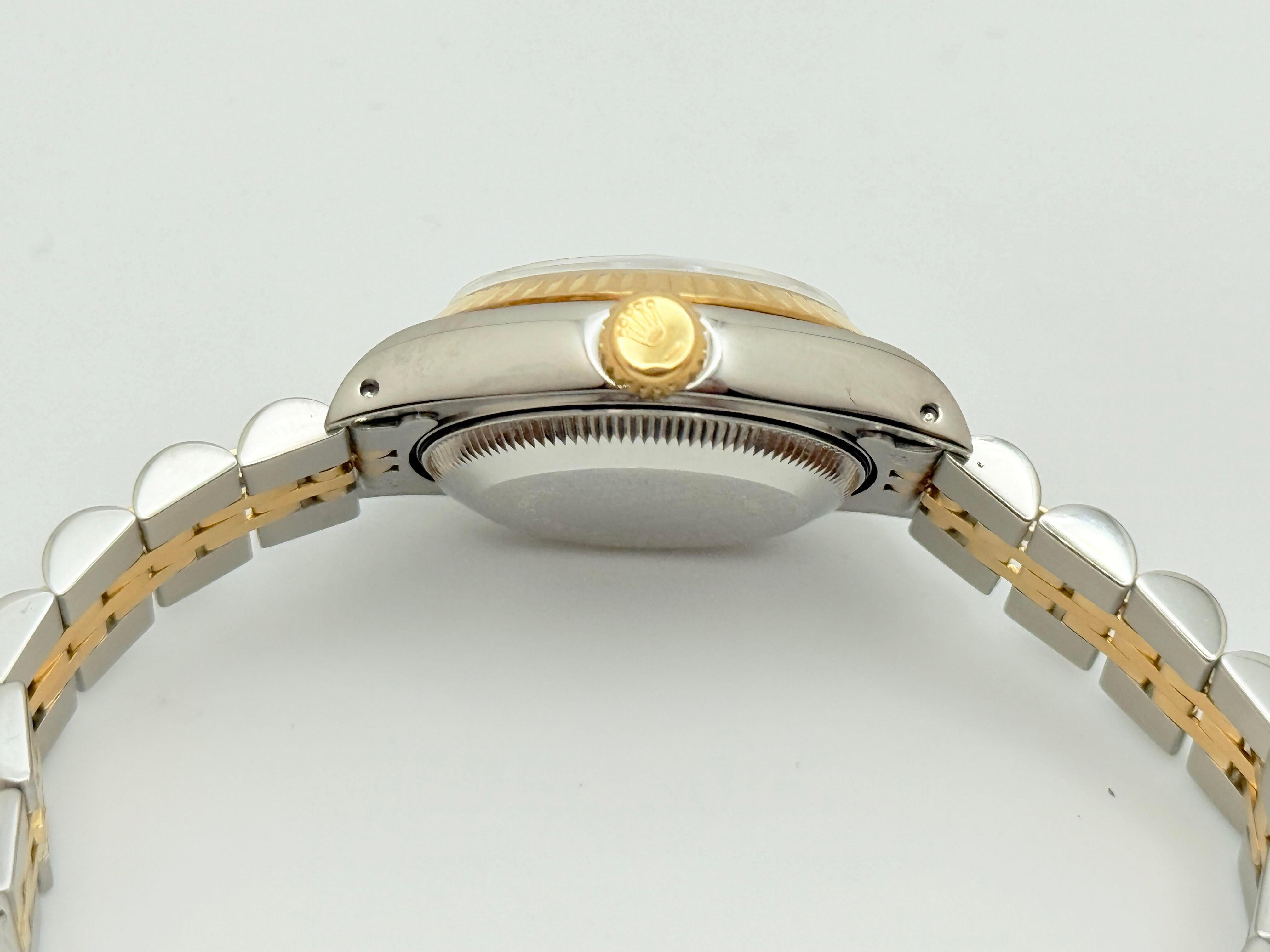 Rolex Ladies Datejust 69173 Esfera Azul Oro Amarillo 18K Acero Inoxidable 26mm en venta 6