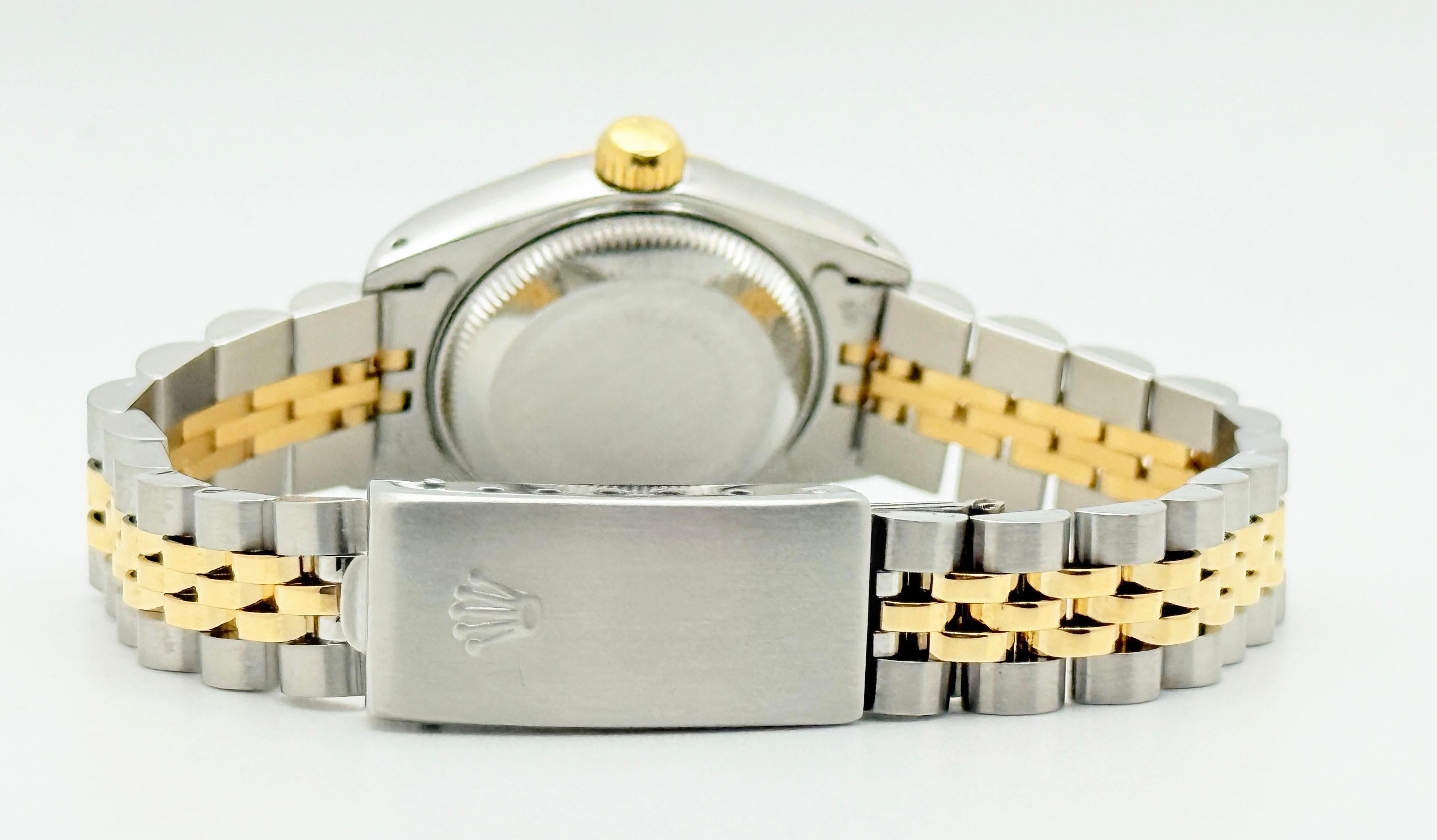 Rolex Ladies Datejust 69173 Esfera Azul Oro Amarillo 18K Acero Inoxidable 26mm en venta 1