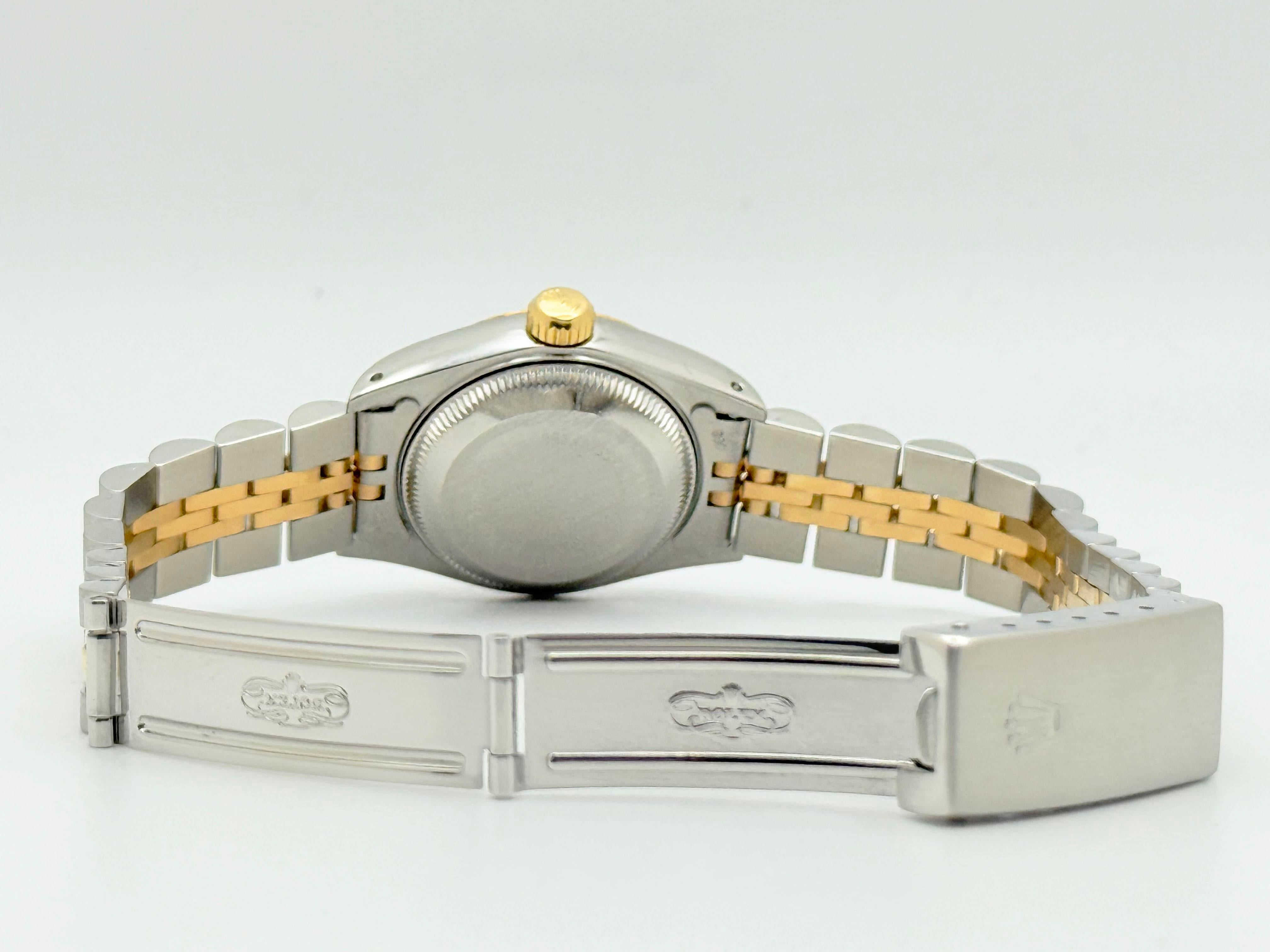 Rolex Ladies Datejust 69173 Esfera Azul Oro Amarillo 18K Acero Inoxidable 26mm en venta 2