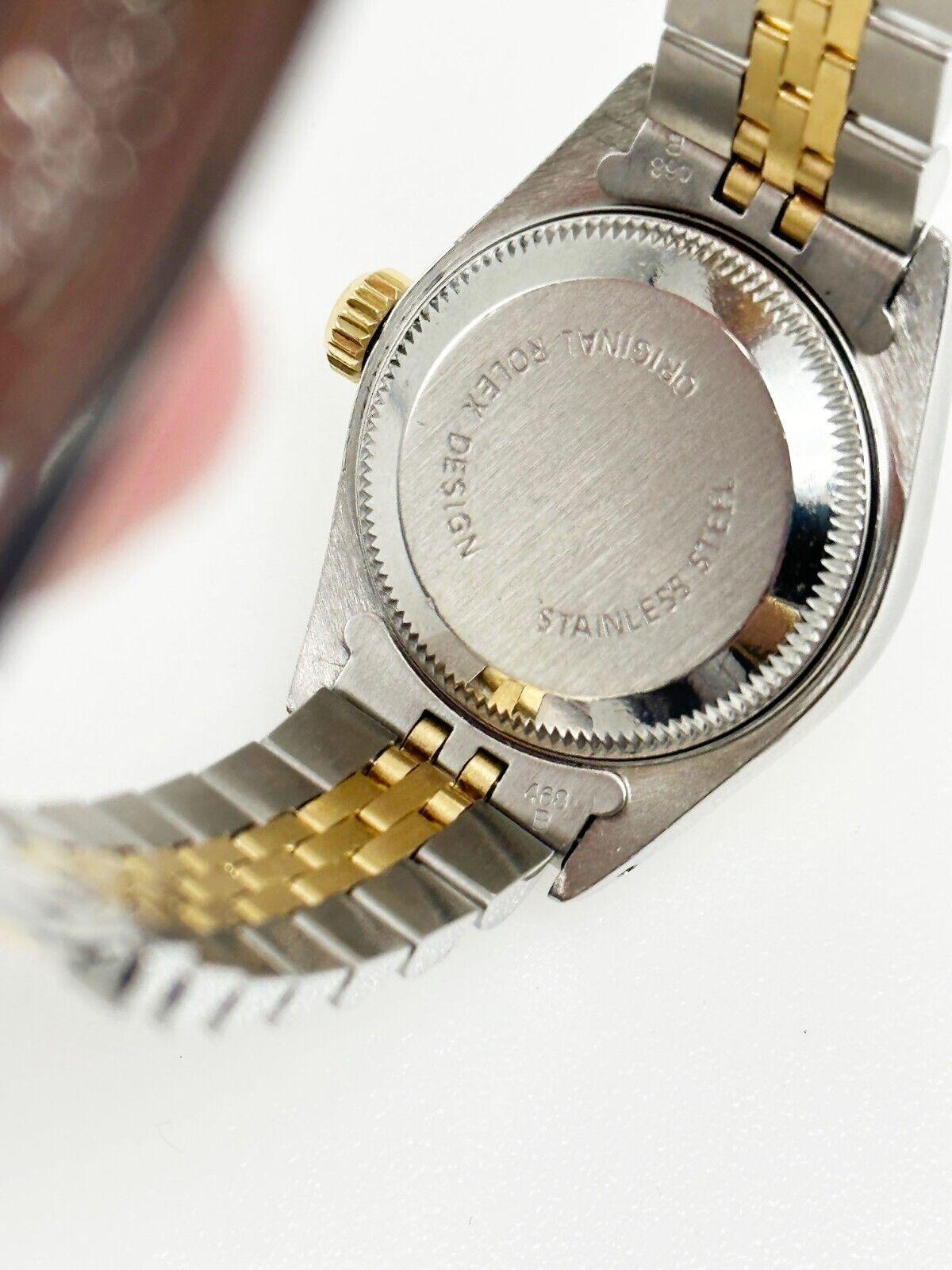 Rolex Damen Datejust 69173 Champagner-Zifferblatt 18k Gelbgold Edelstahl im Zustand „Hervorragend“ in San Diego, CA