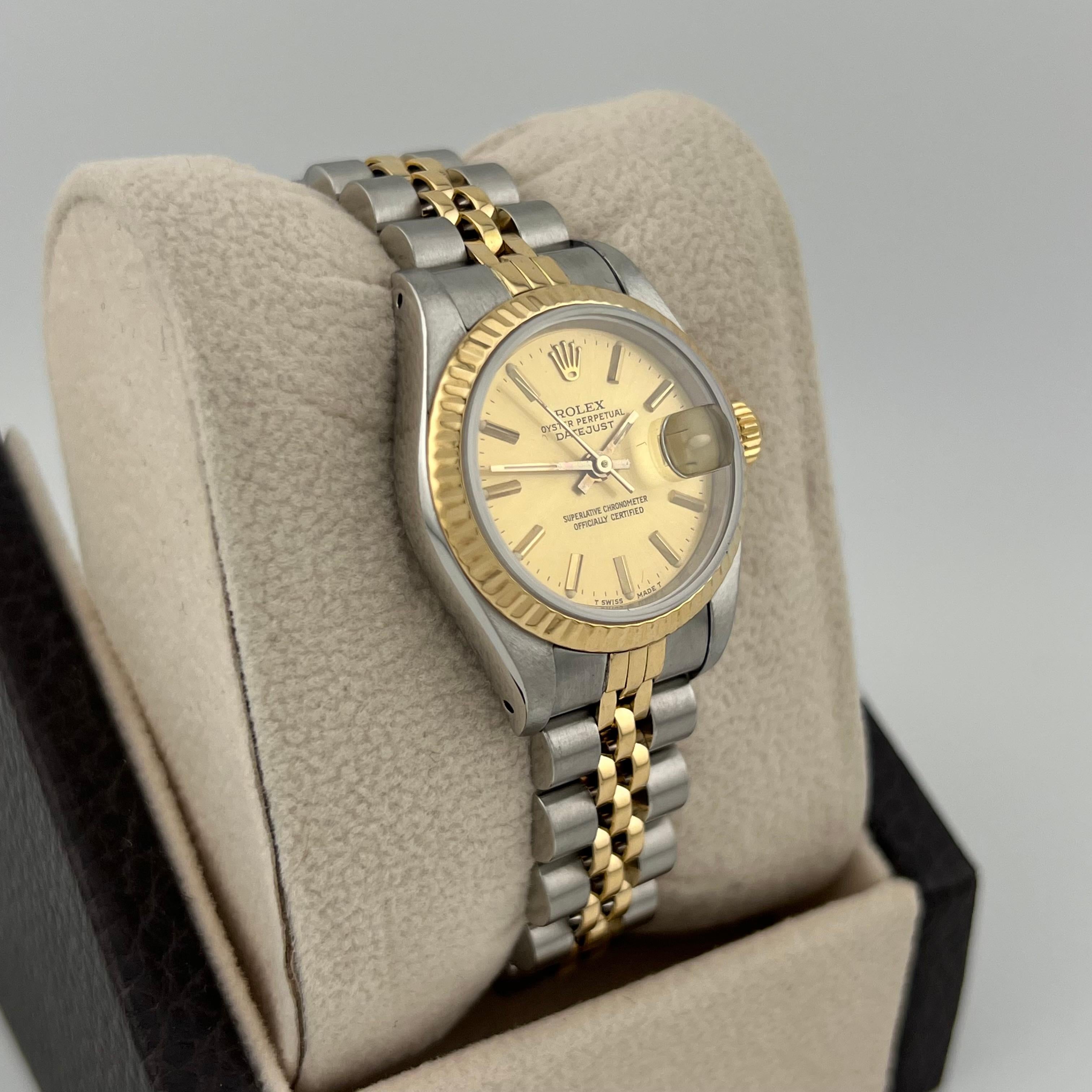 Rolex Damen Datejust 69173 Champagner-Zifferblatt 18K Gelbgold Edelstahl 1