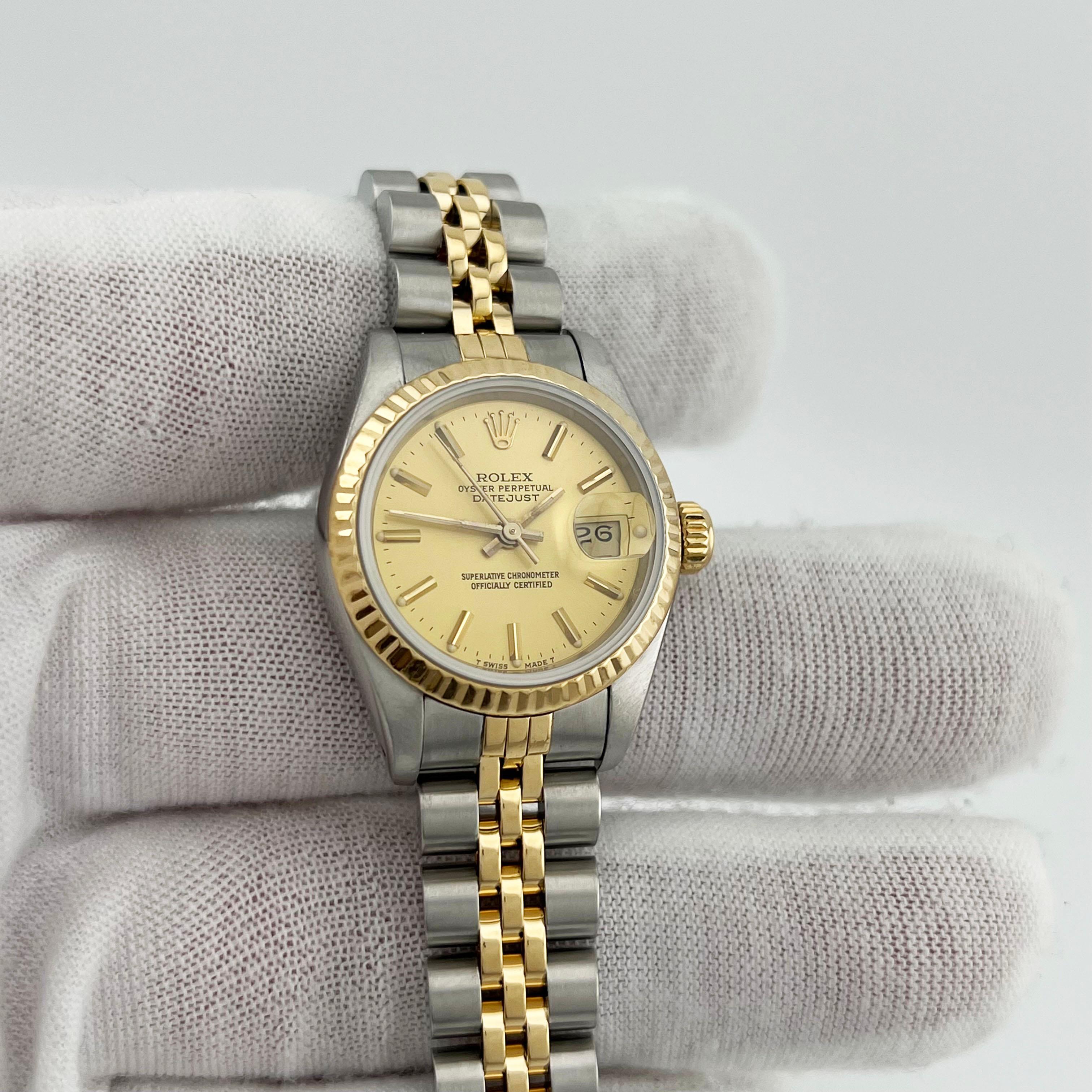 Rolex Damen Datejust 69173 Champagner-Zifferblatt 18K Gelbgold Edelstahl 2