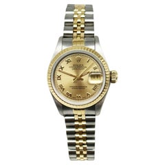 Rolex Damen Datejust 69173 Champagner-Zifferblatt 18k Gelbgold Edelstahl