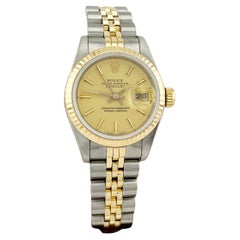 Rolex Damen Datejust 69173 Champagner-Zifferblatt 18K Gelbgold Edelstahl
