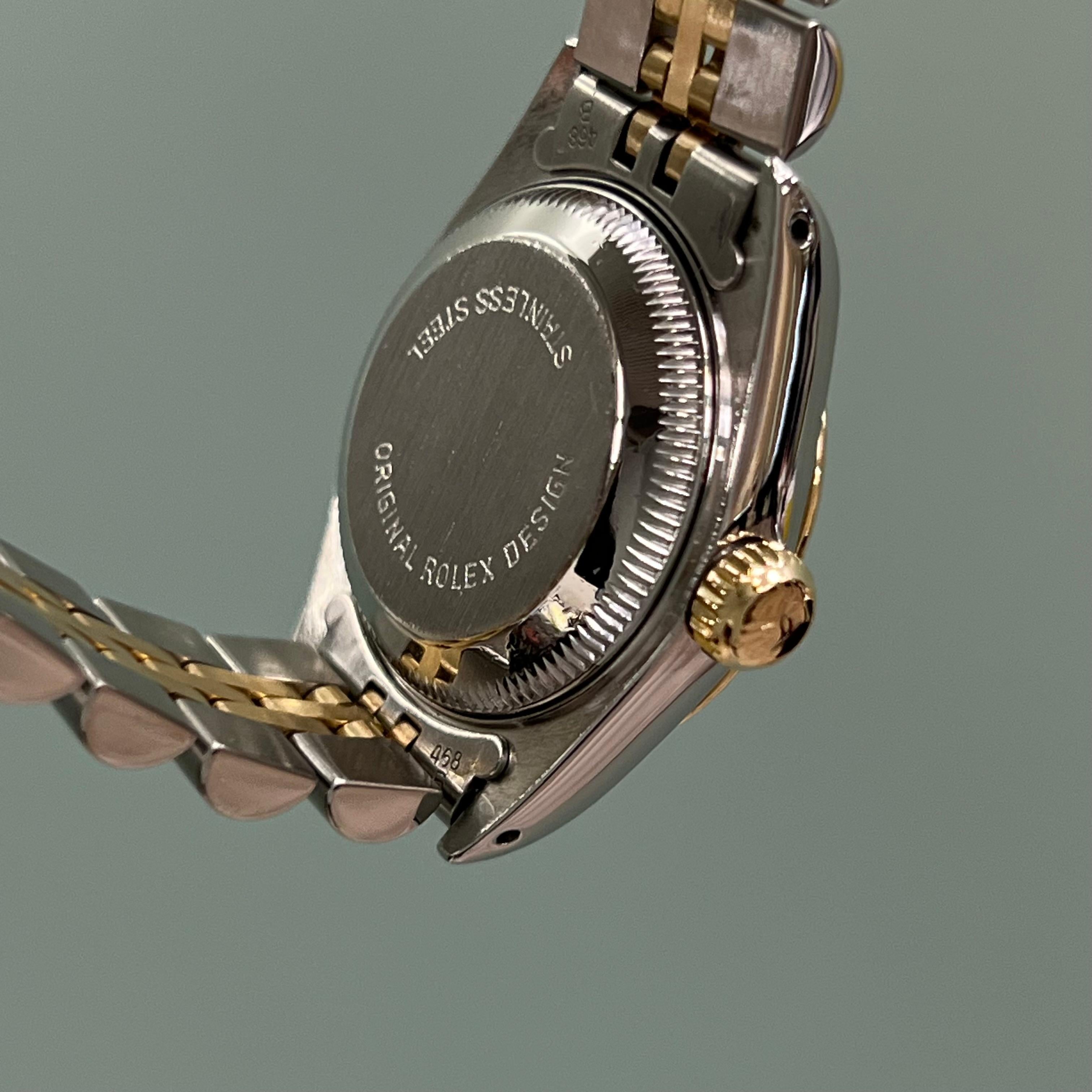 Rolex Ladies Datejust 69173 Esfera Champán Oro Amarillo 18K Caja Acero Papel 6