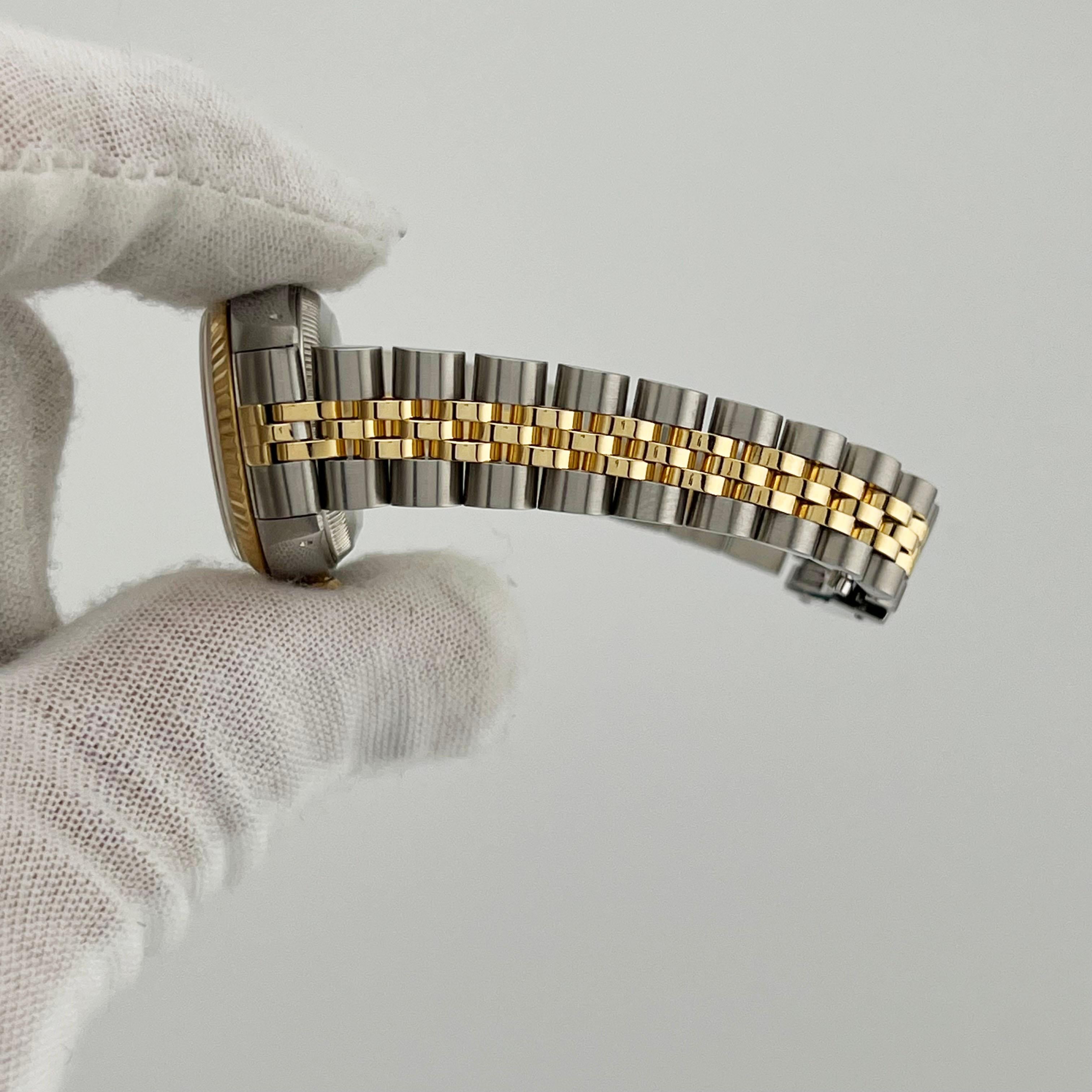 Rolex Ladies Datejust 69173 Champagne Roman Dial 18K Gold Steel Service Card 6