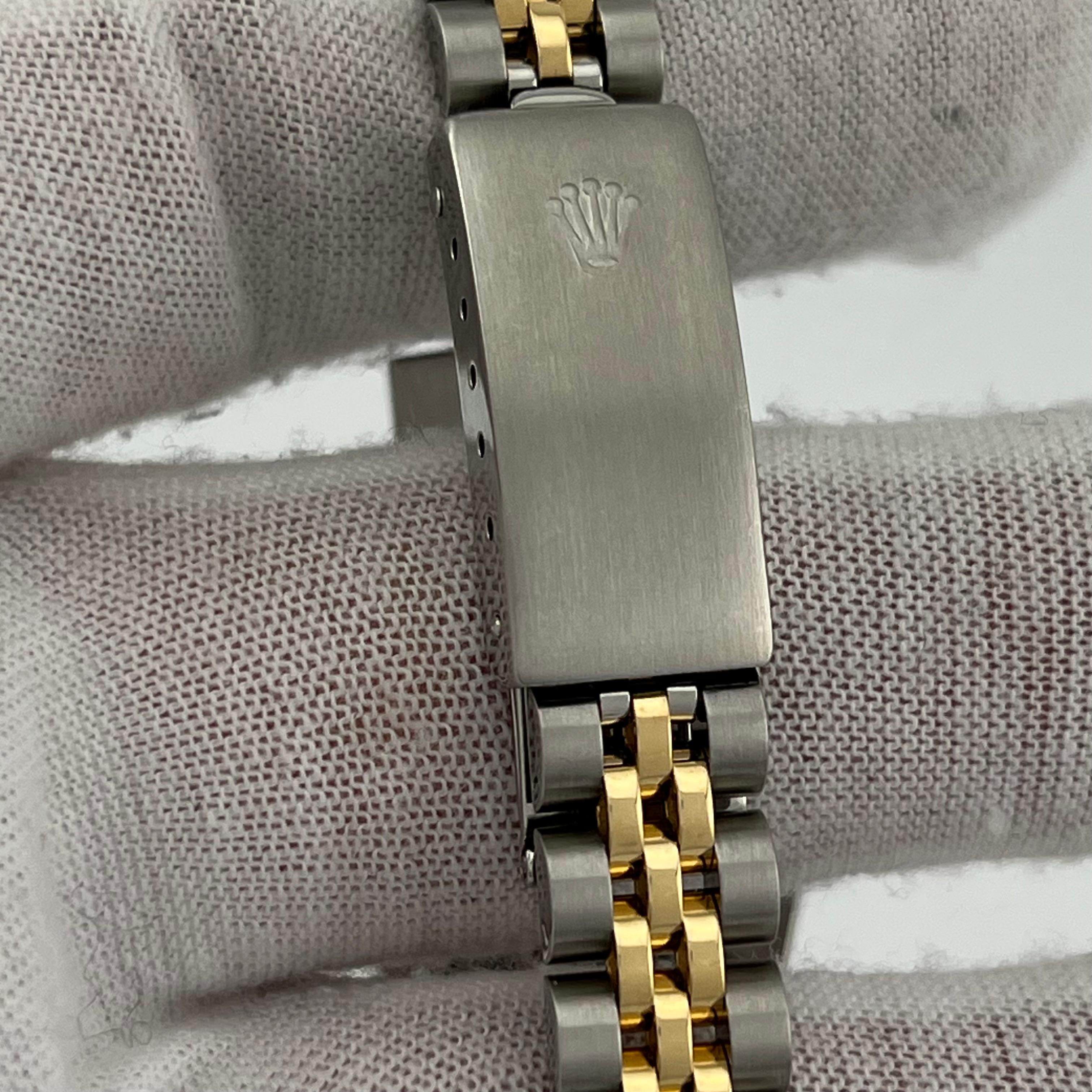 Rolex Ladies Datejust 69173 Champagne Roman Dial 18K Gold Steel Service Card 4