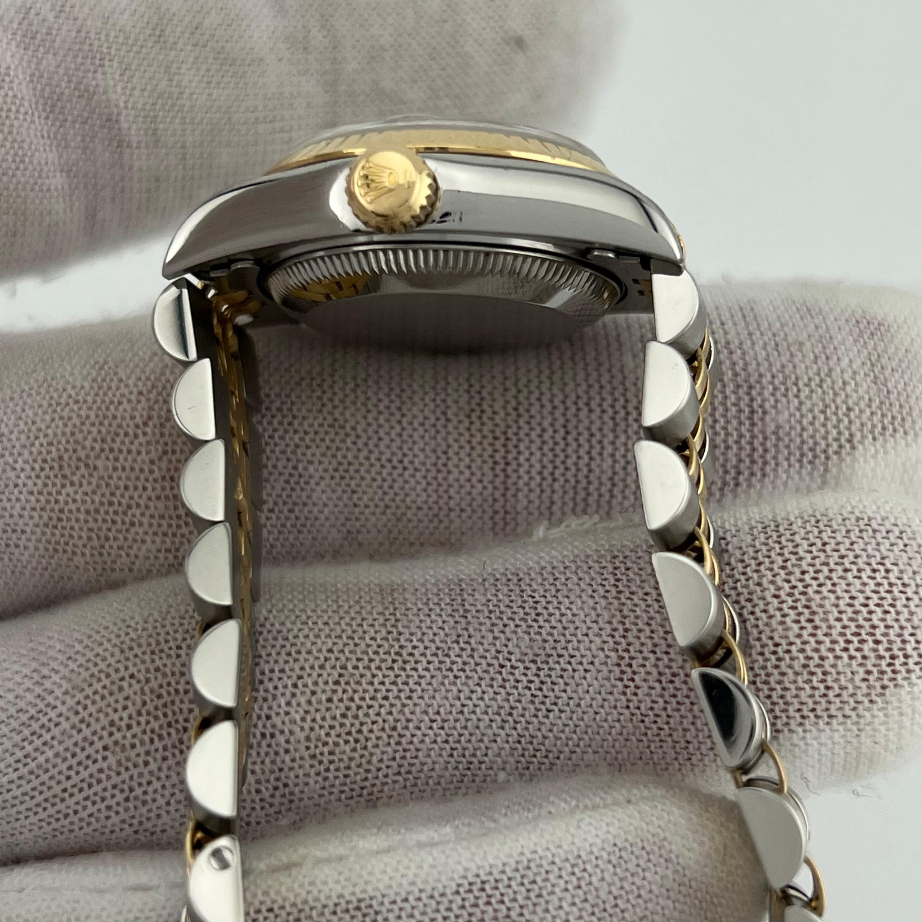 Rolex Damen Datejust 69173 Champagner-Wandteppich-Zifferblatt 18K Gelbgold Stahl 2