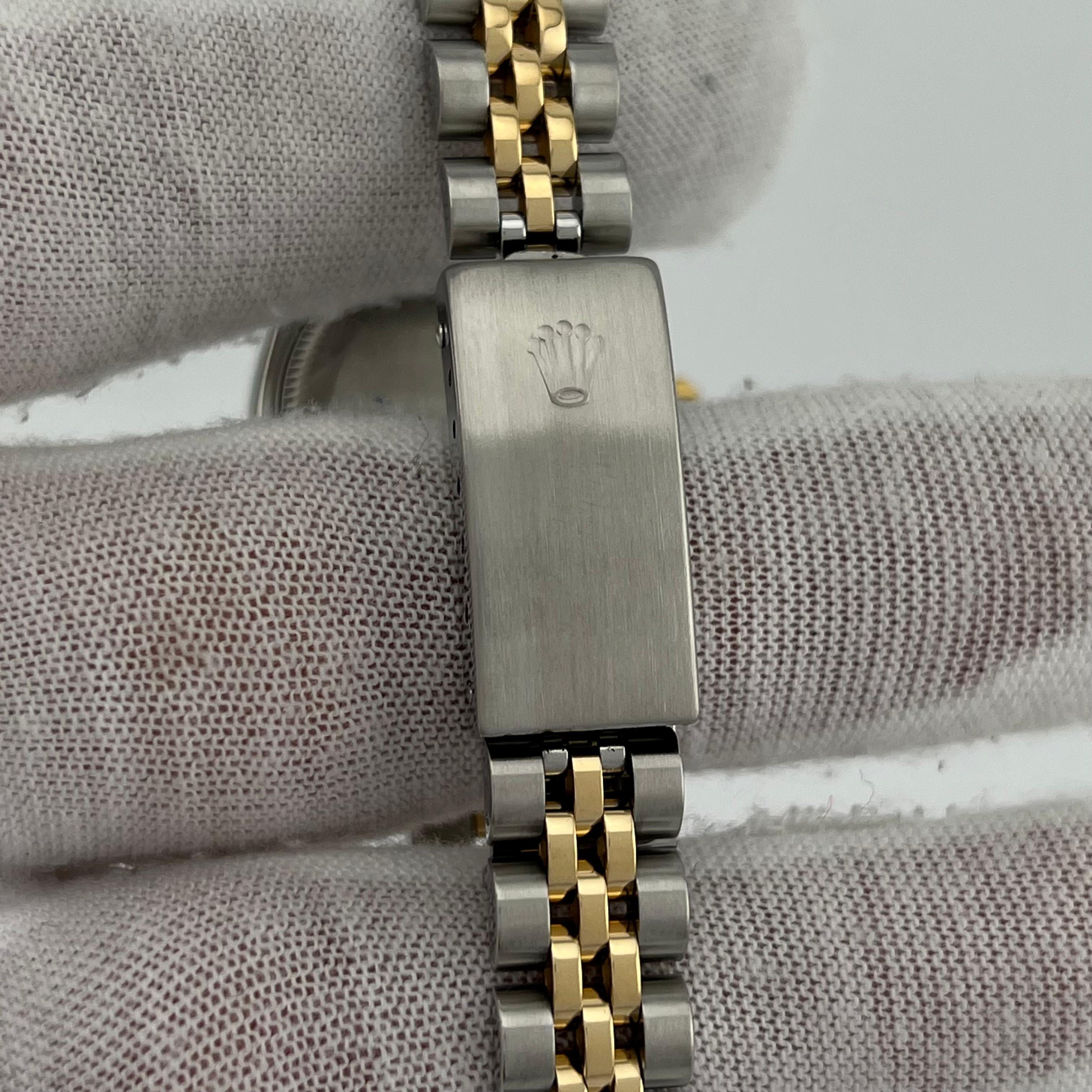 Rolex Damen Datejust 69173 Champagner-Wandteppich-Zifferblatt 18K Gelbgold Stahl 3