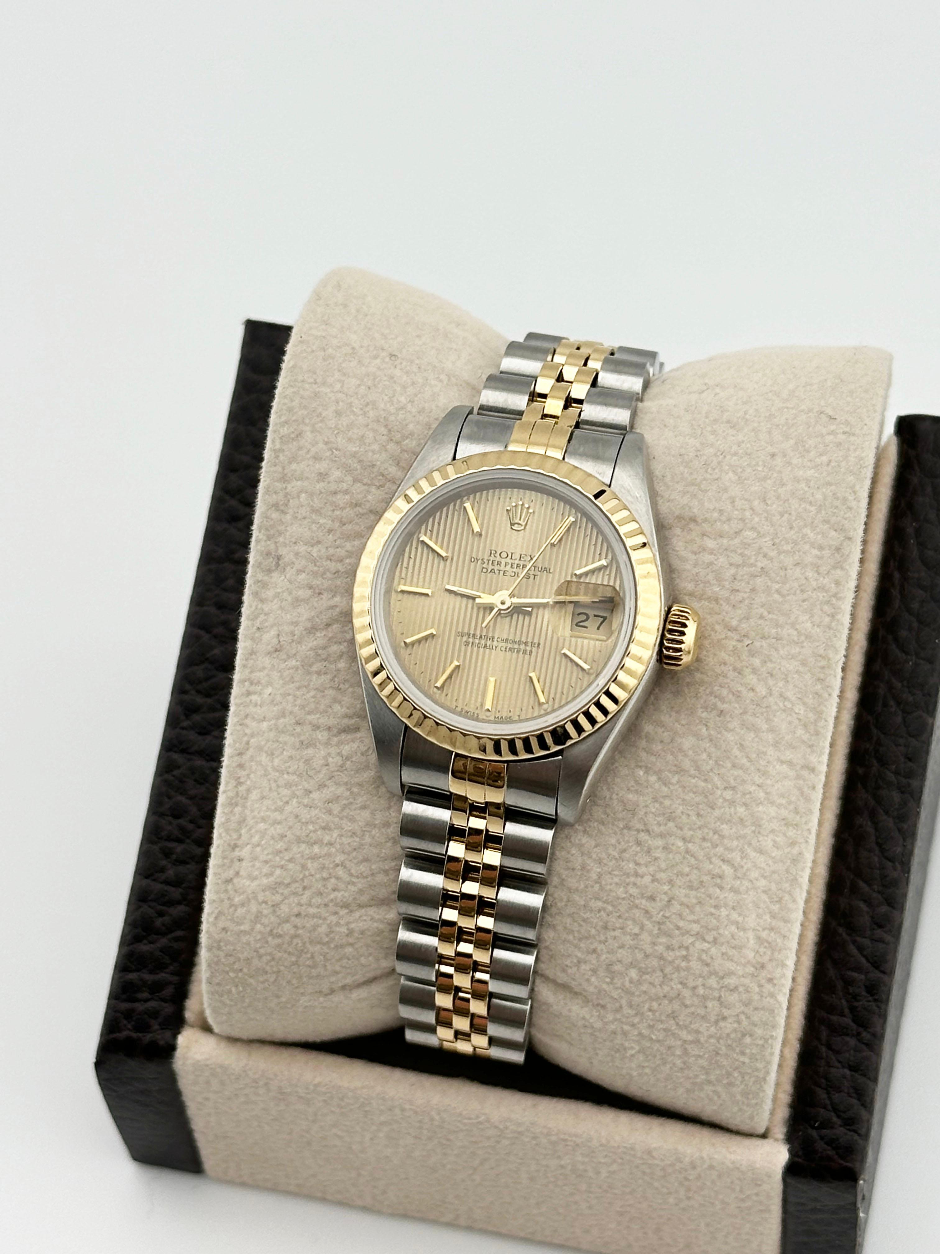 Rolex Ladies Datejust 69173 Champagne Tapestry Dial Box Paper 3