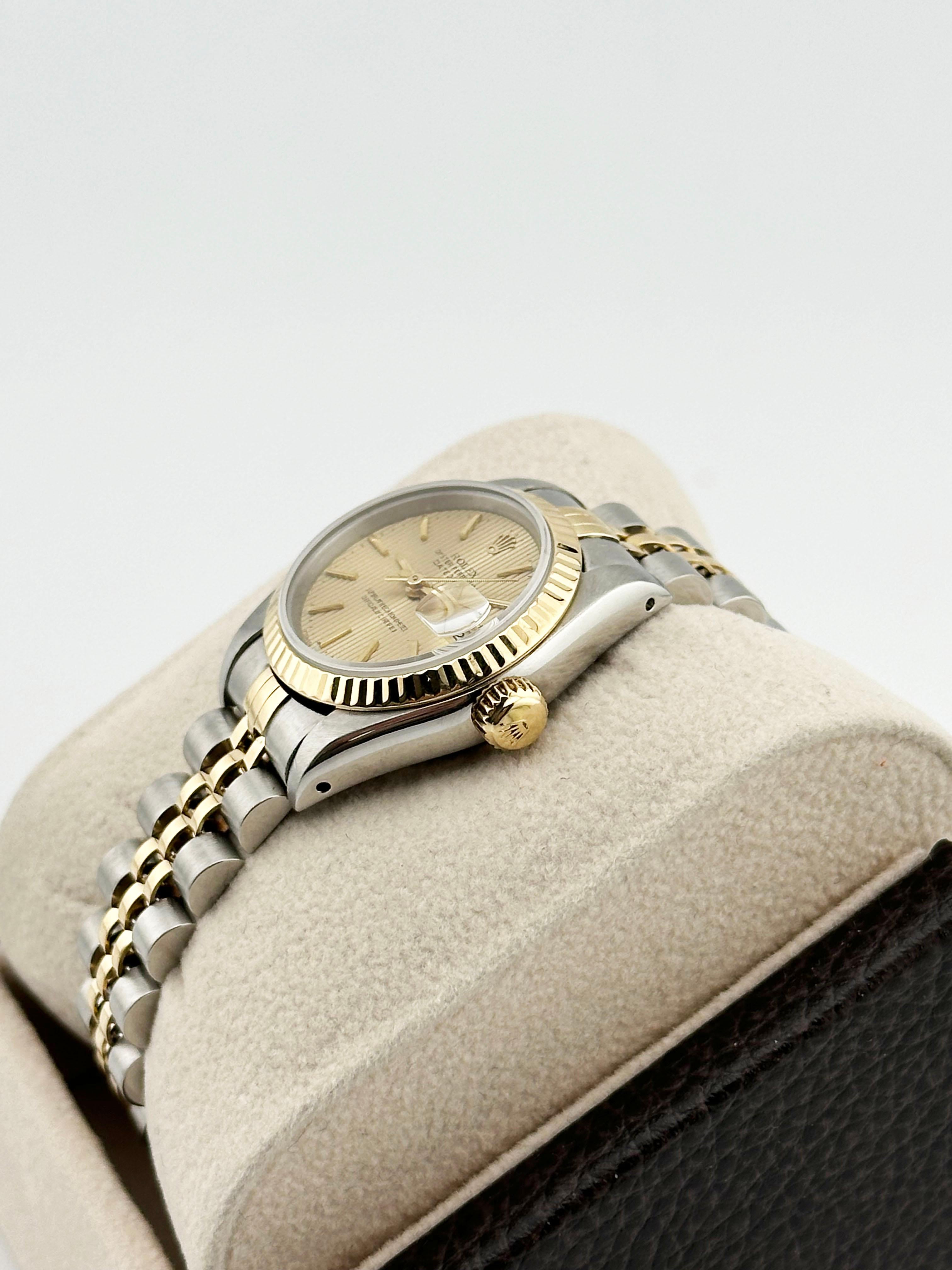 Rolex Ladies Datejust 69173 Champagne Tapestry Dial Box Paper 4