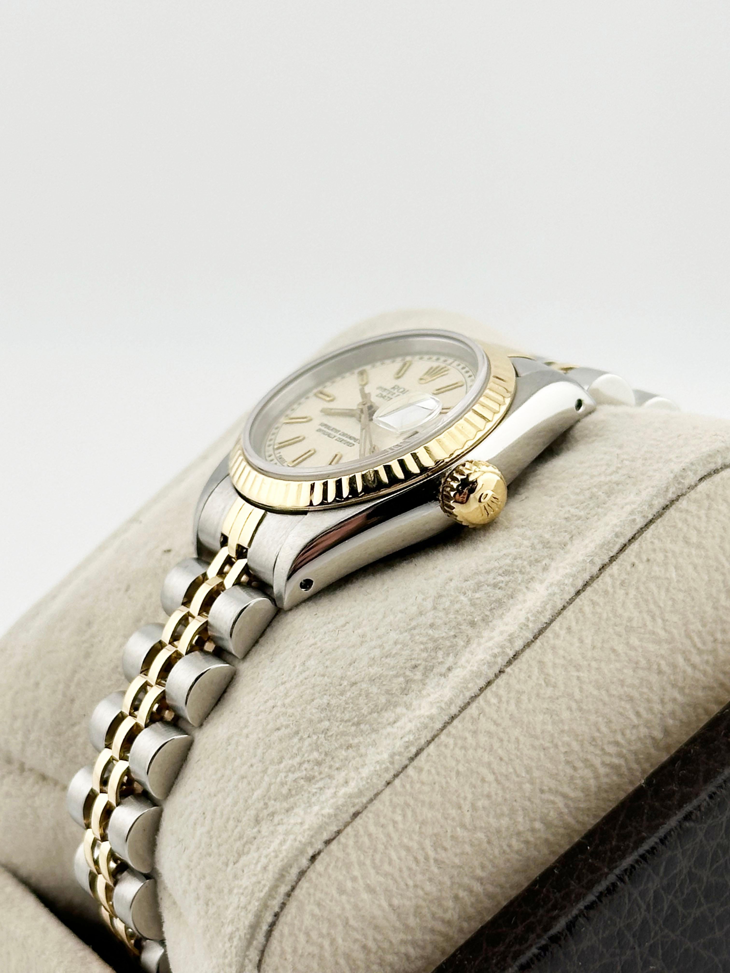 Rolex Damen Datejust 69173 Elfenbein Jubiläumszifferblatt 18K Gelbgold Edelstahl im Angebot 2