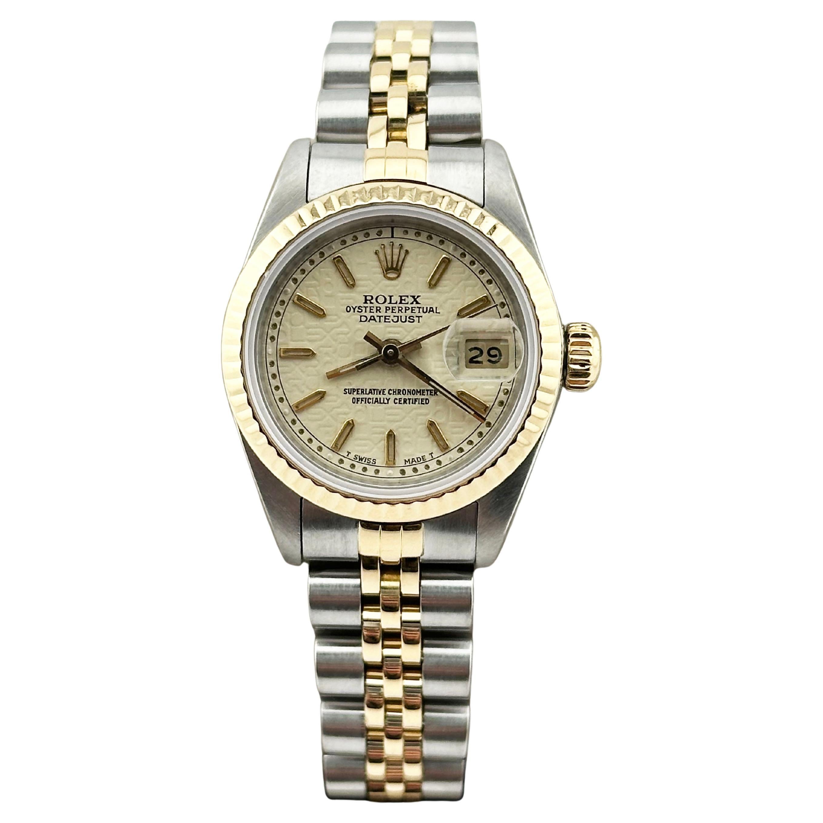 Rolex Damen Datejust 69173 Elfenbein Jubiläumszifferblatt 18K Gelbgold Edelstahl